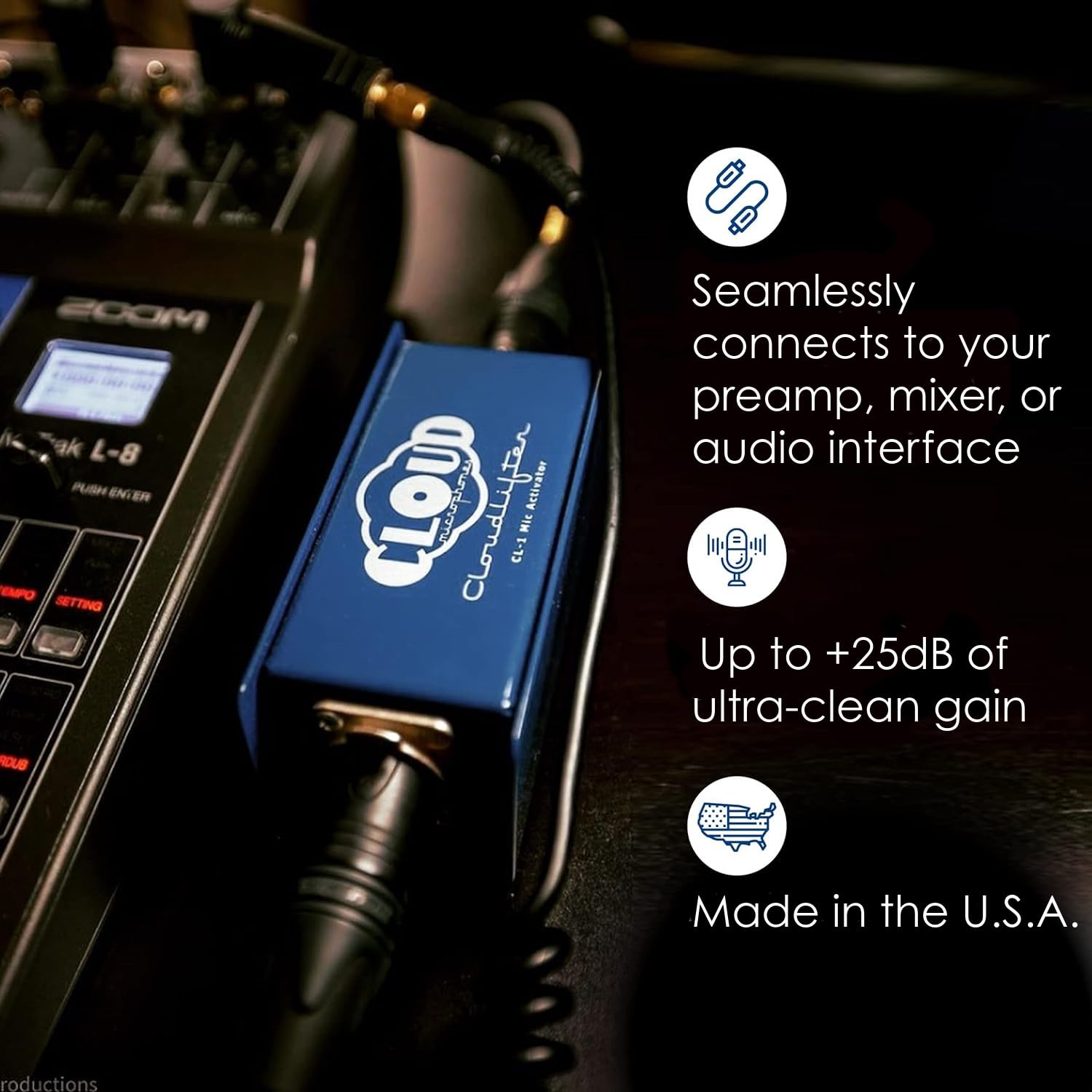 Cloud Microphones   Cloudlifter Cl 1 Mic Activator   Ultra Clean Microphone Preamp Gain   Usa Made