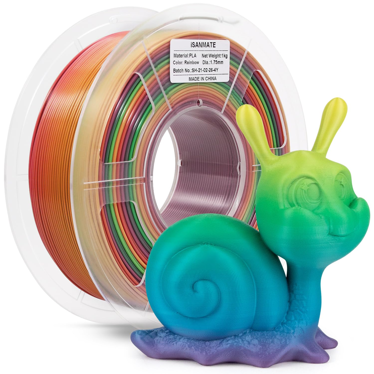 3D Printer Filament, Color Change Rainbow Pla Filament 1.75 Mm Dimensional Accuracy +/  0.03 Mm, 1 Kg Spool, Pla Rainbow Multico
