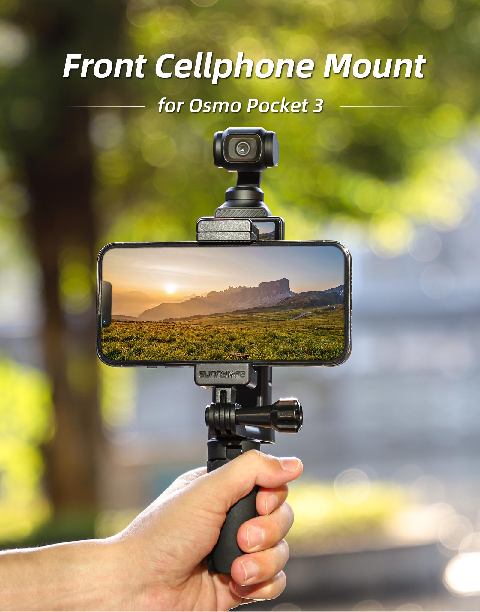 Osmo Pocket 3 Phone Holder+Osmo Pocket 3 Tripod,Front Smartphone Bracket Mount With 1/4 Screw Adapter Compatible With Dji Osmo Pocket 3 Expansion Accessories