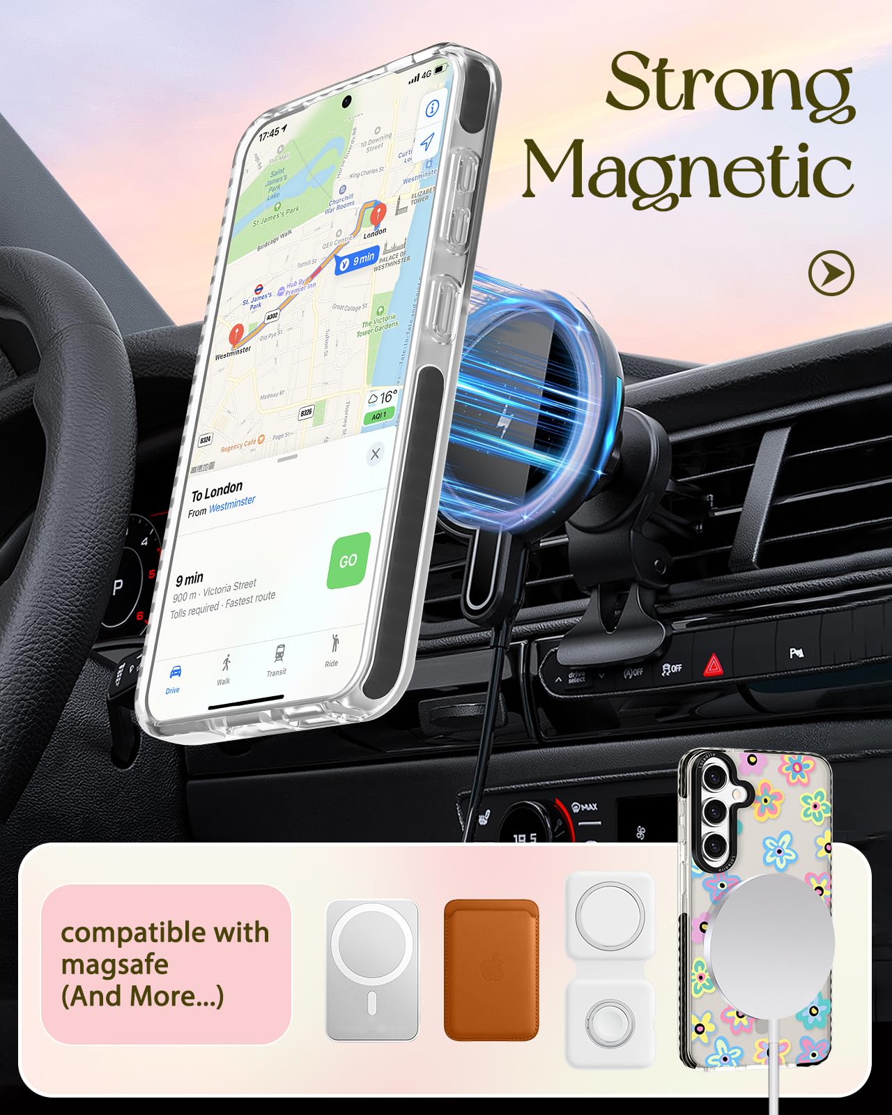 Lotadilo For Samsung Galaxy A35 5G Case For Women - Girls Cute Design Compatible With Magsafe Magnetic Ring Holder Stand Spring