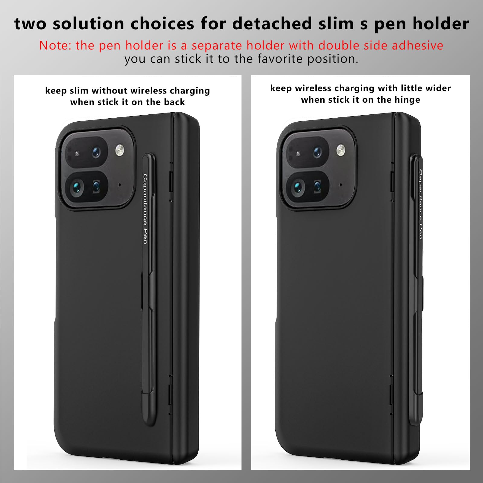 Liuziyi For Google Pixel 9 Pro Fold Case, Include Stylus And Detachable Pen Holder, Semi-Auto Hinge Protection, Camera Protectio