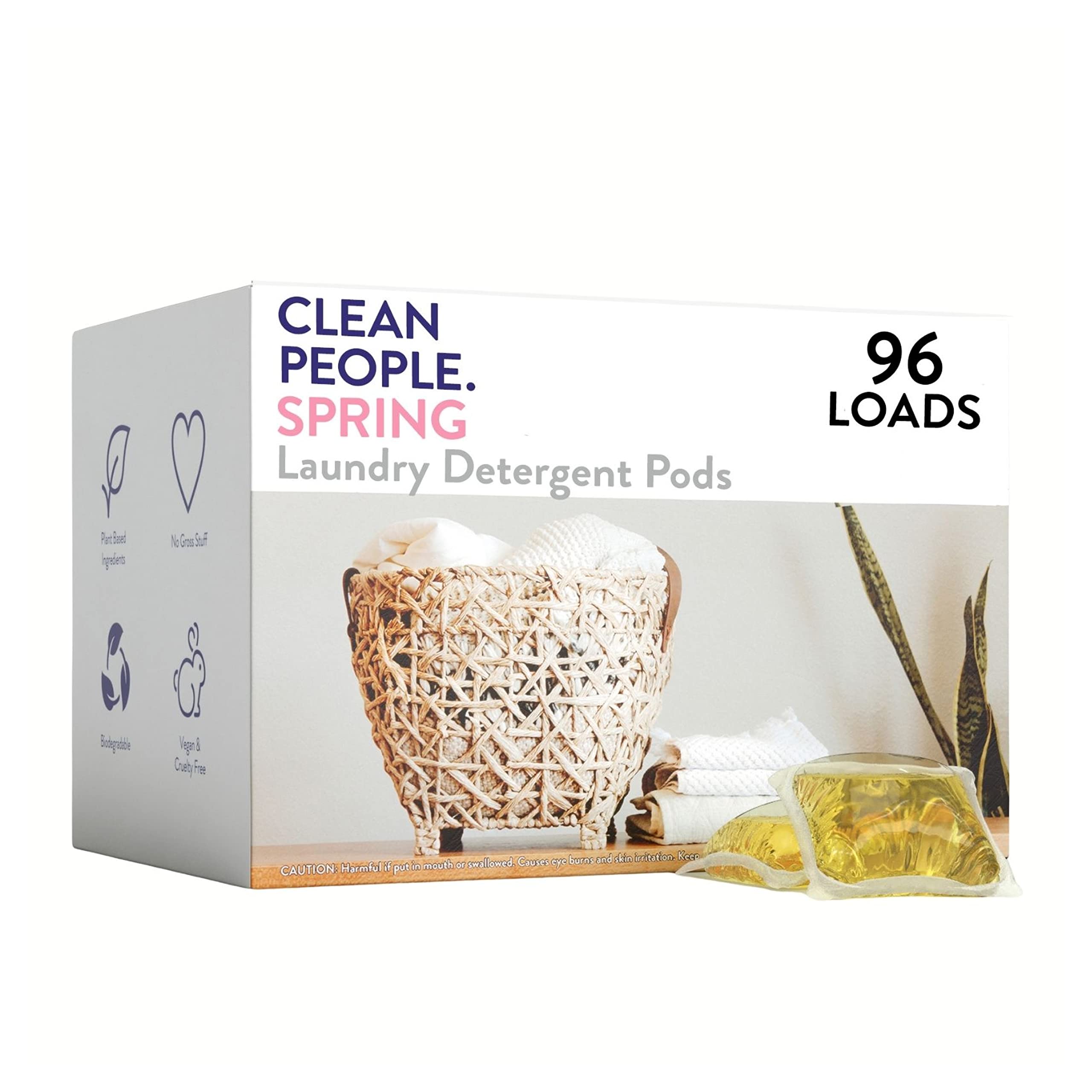 Clean People Laundry Detergent Pods   Plant Based, Hypoallergenic Laundry Pods   Ultra Concentrated, Plastic Free, Recyclable Pa
