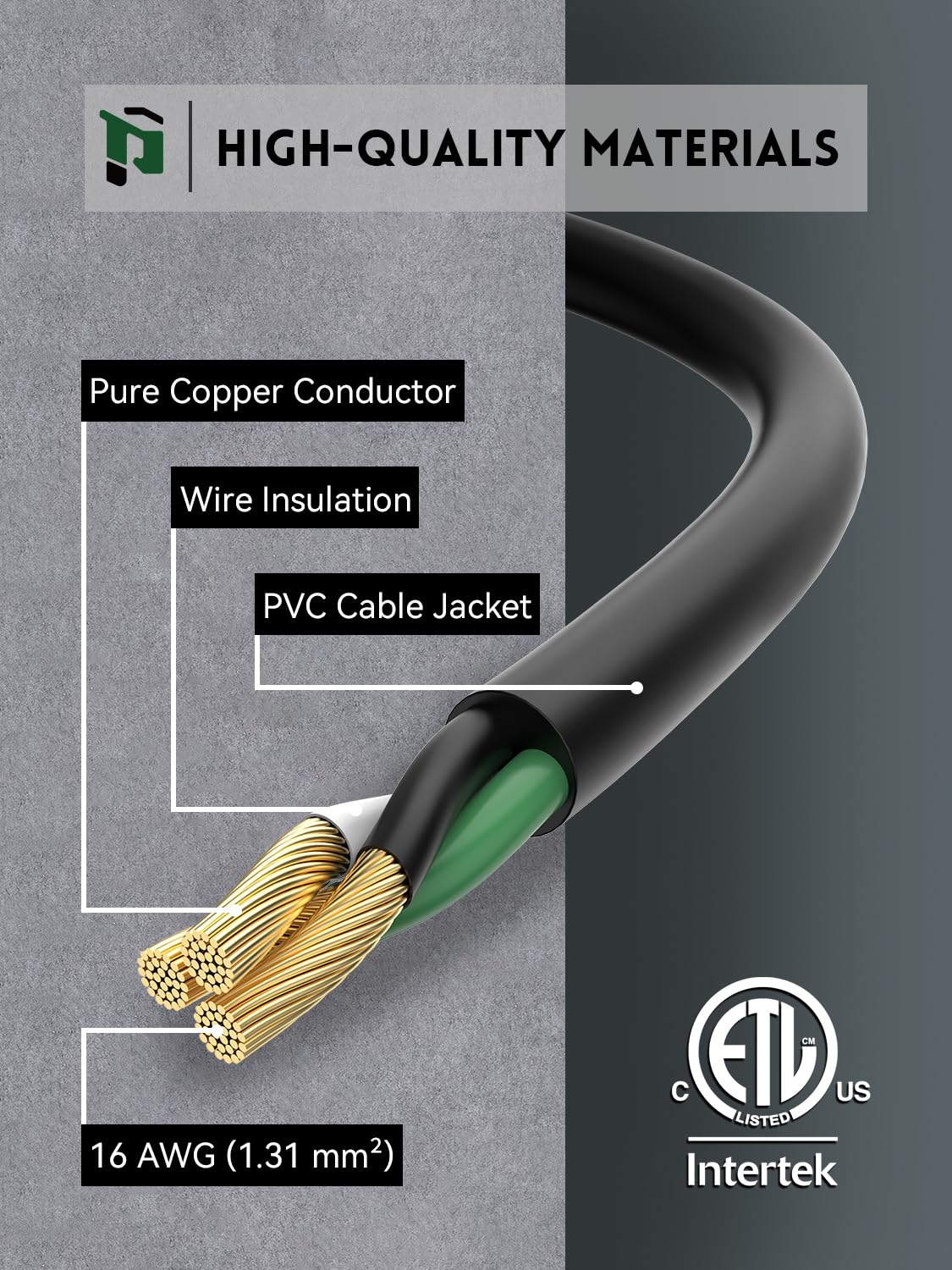 Plugtul 27Ft Outdoor Extension Cord With Multiple Outlets, 1 To 3 Splitter Max 15Ft End To Male Plug (Total 27Ft) 16/3 Sjtw Wate
