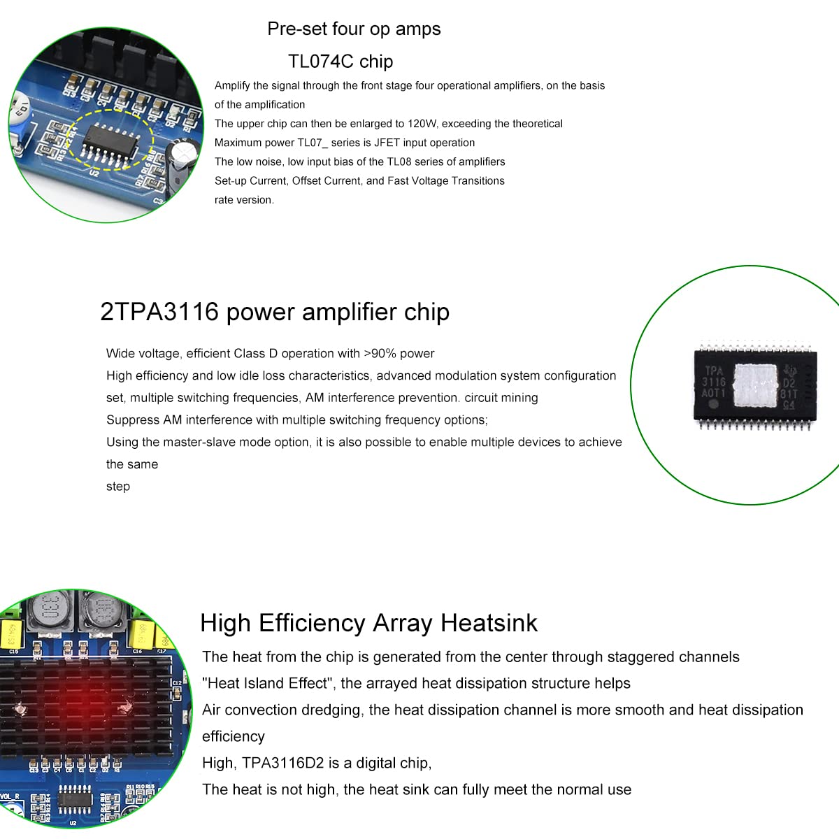 Clyxgs Tpa3116D2 Dual Channel Class D Digital Power Audio Amplifier Board, Dc12 26V High Power Stereo Amp Module For Car Vehicle Computer Speaker Diy Home Theater Audio System