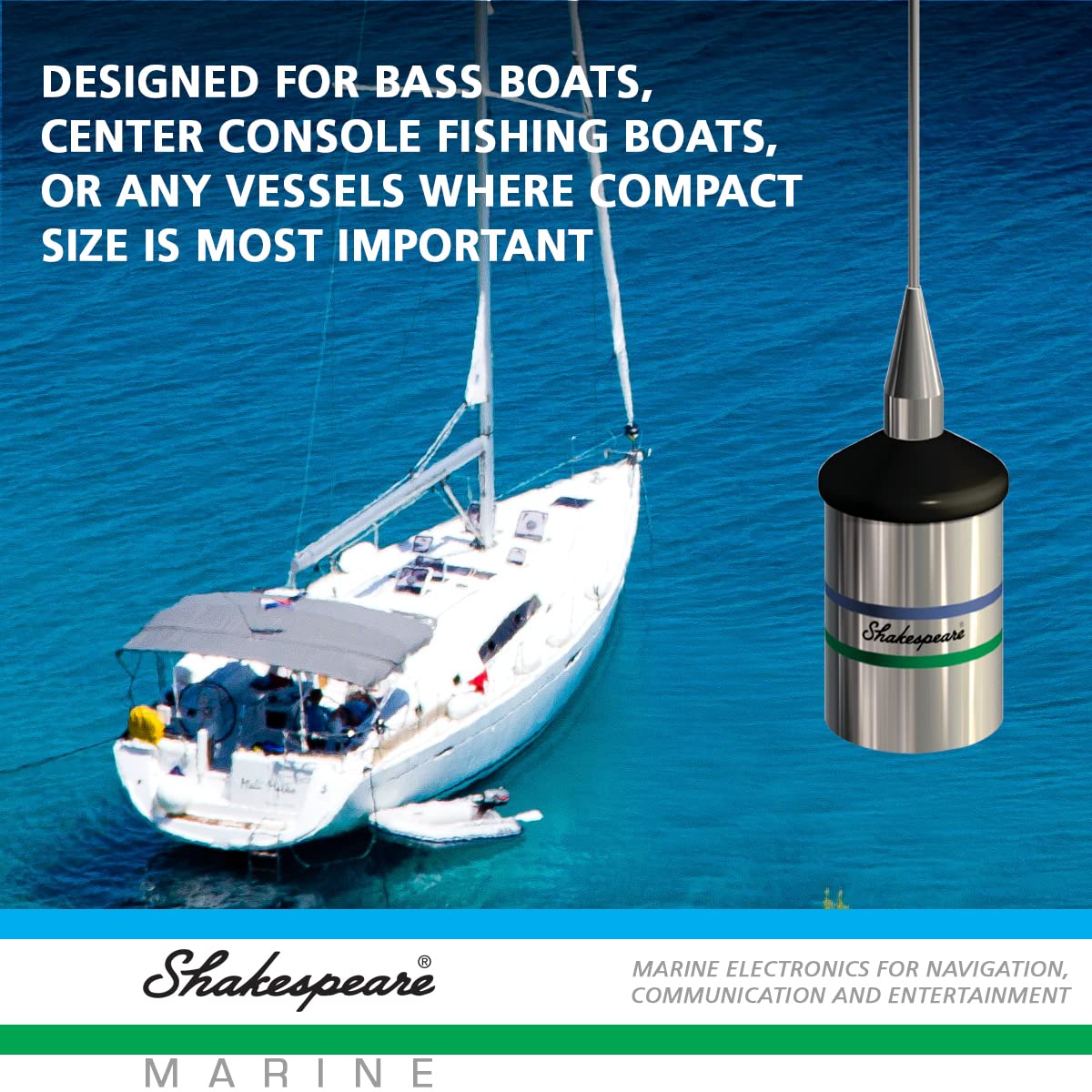 Shakespeare 5241 R Low Profile 3 Vhf Marine Antenna