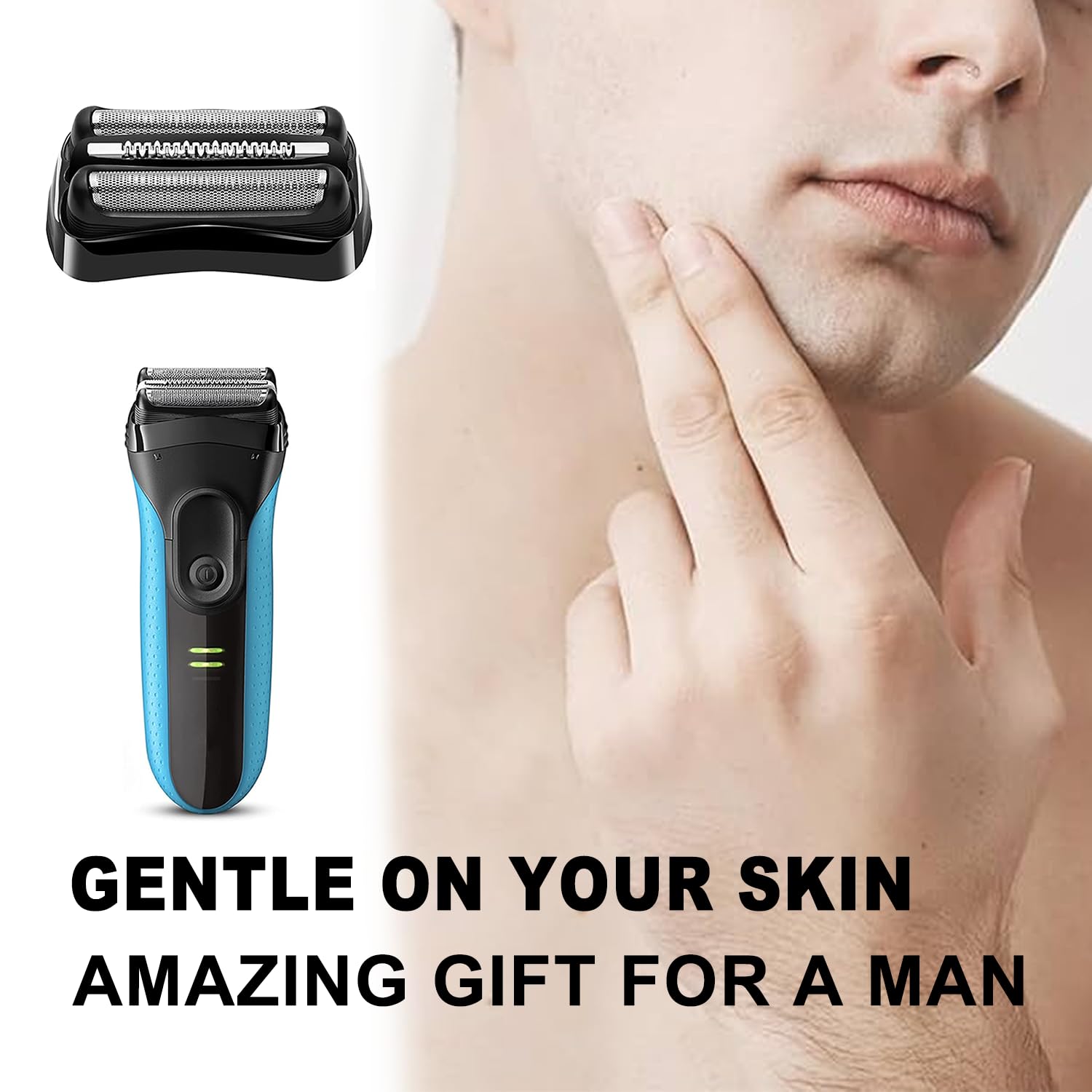 2 Packs 21B Series 3 Electric Shaver Replacement Head Compatible With Braun Series 3 Foil Shaver Replacement Heads 21B 3010S, 30