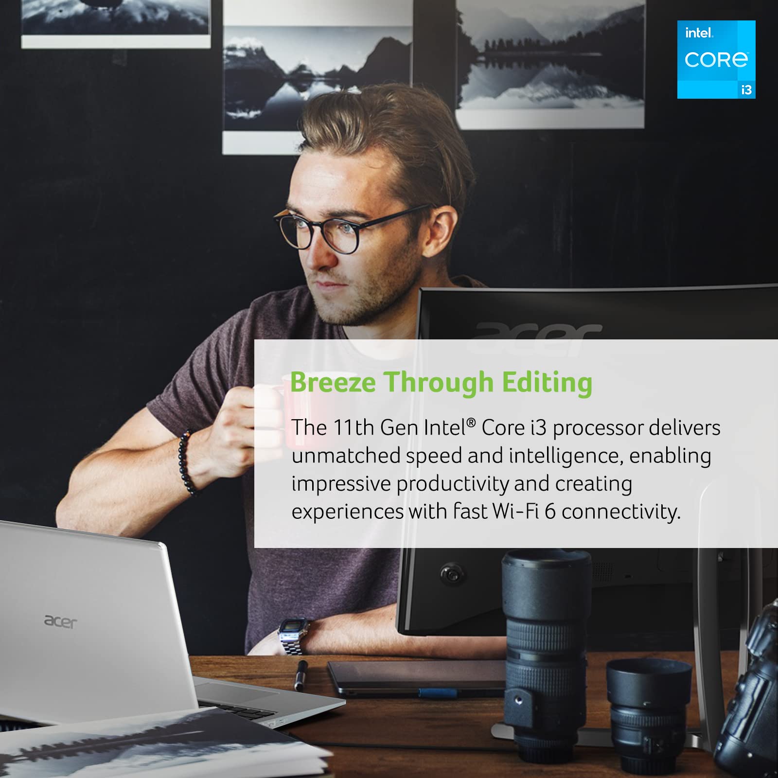 Acer Aspire 5 A515 56 36Ut, 15.6'' Full Hd Display, 11Th Gen Intel Core I3 1115G4 Processor, 4Gb Ddr4, 128Gb Nvme Ssd, Wifi 6, W