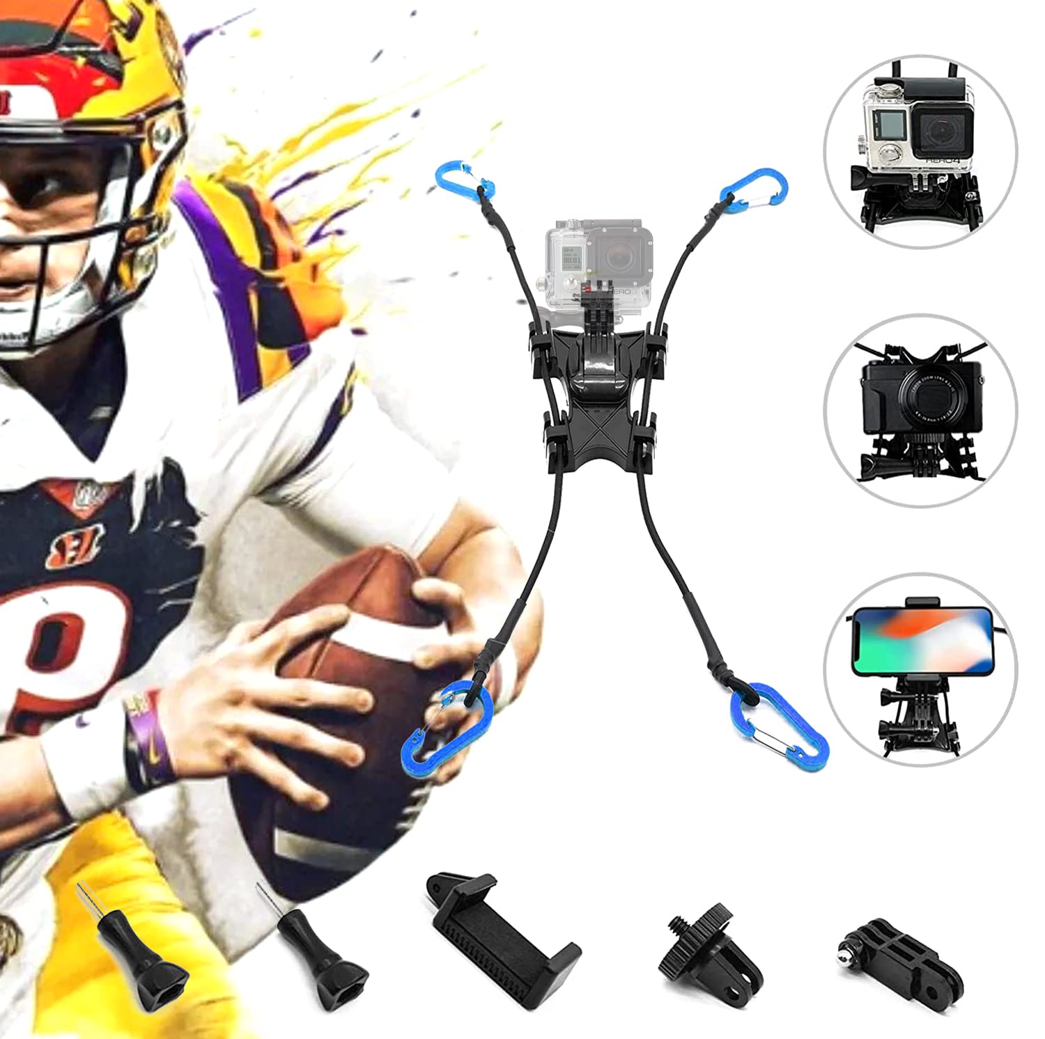 Lekullna Fence Mount Fence Mount Compatible With, Iphone Mevo Start And Other Action Cameras For Softball, Tennis, Baseball, Foo