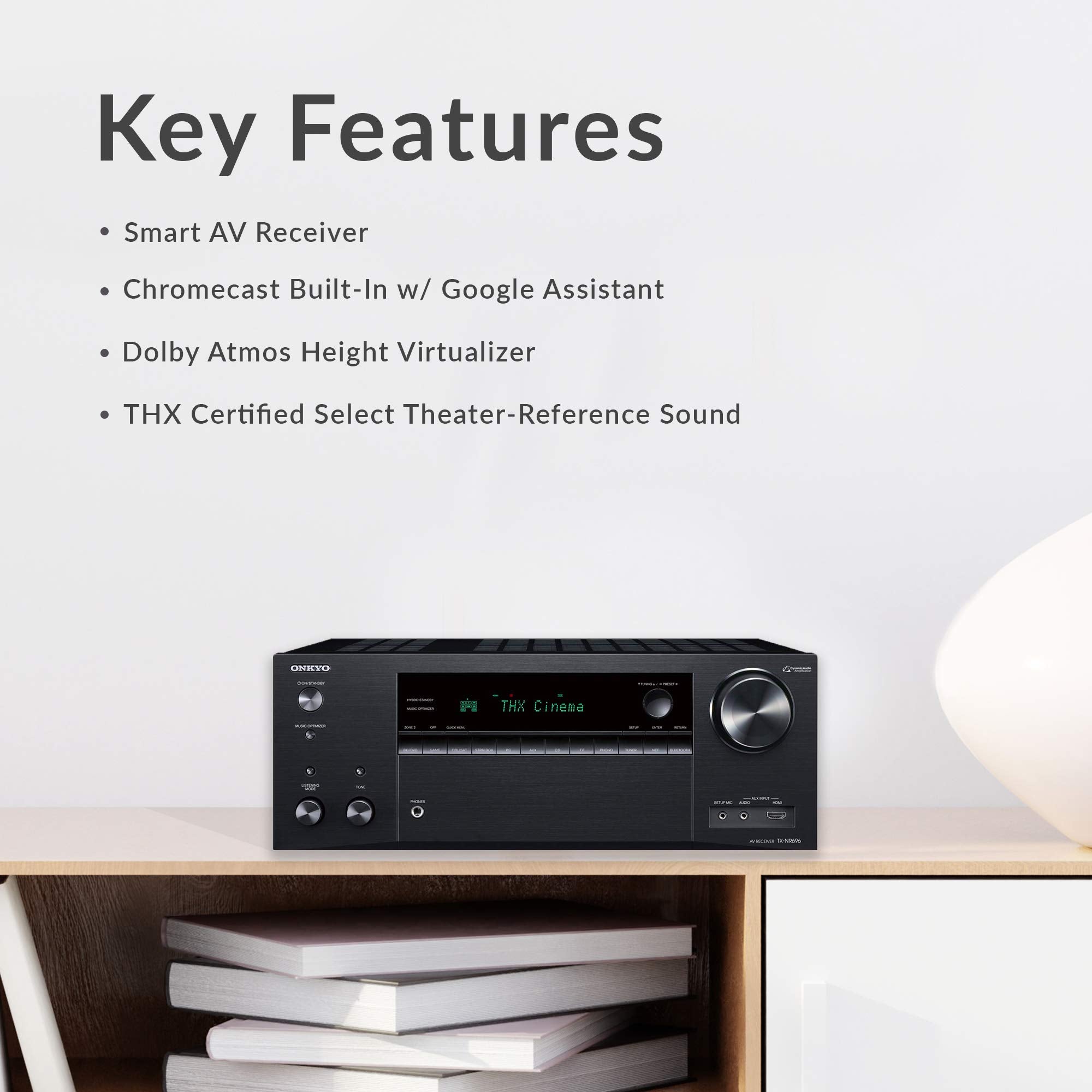 Onkyo Tx Nr696 Home Audio Smart Audio And Video Receiver, Sonos Compatible And Dolby Atmos Enabled, 4K Ultra Hd And Airplay 2, B