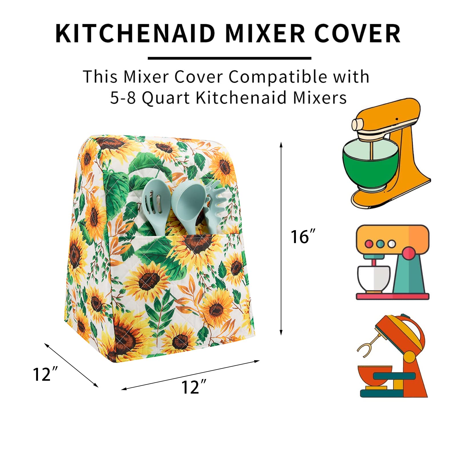 Kitchen Aid Mixer Cover,Kitchen Mixer Cover Compatible With 6 8 Quarts Kitchen Aid Hamilton Stand Mixer,Cover For Kitchen Aid Mi