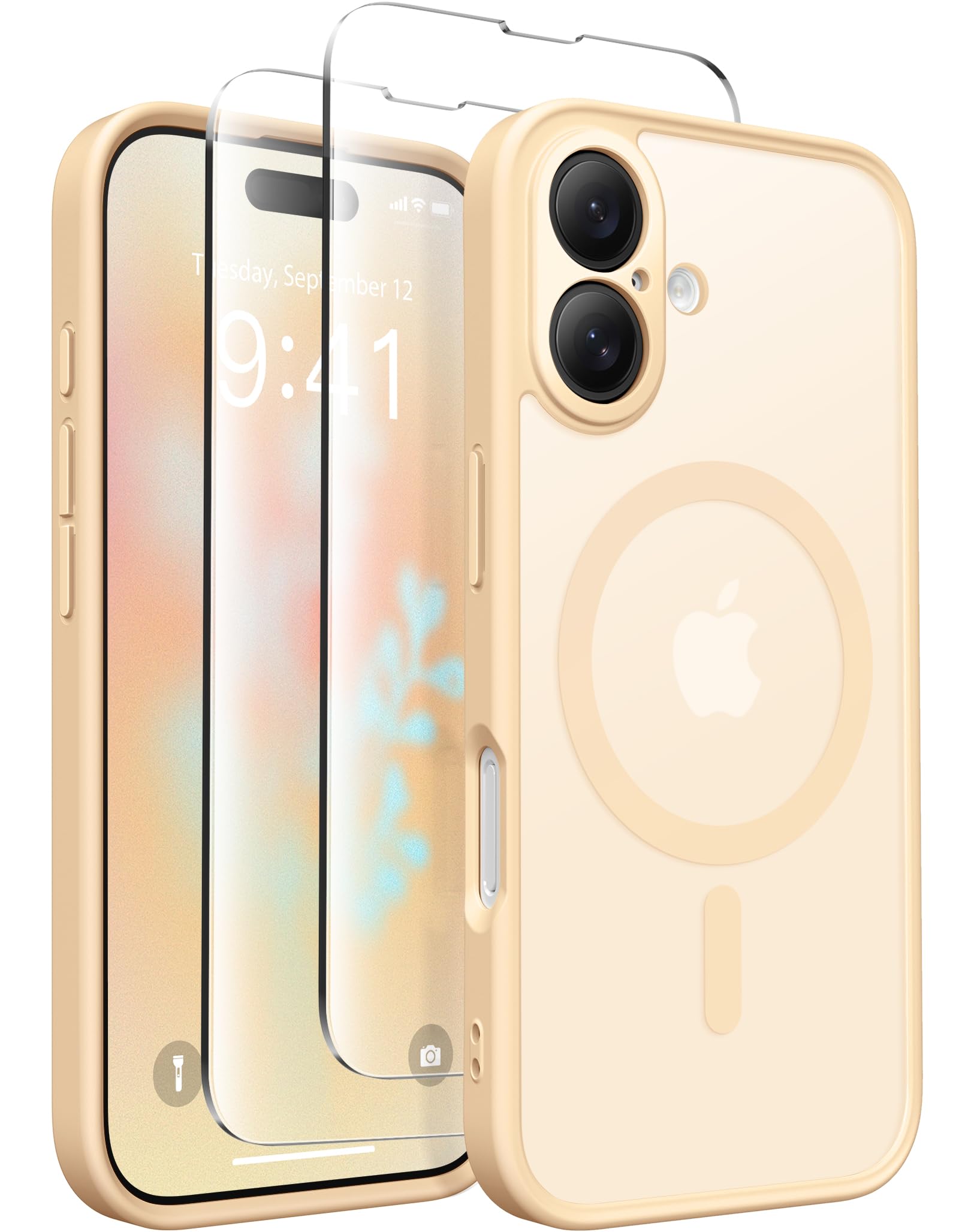 CAPRARO Magnetic Compatible with iPhone 16 Case, Upgraded [Full Camera Protection] [Compatible with MagSafe] Protective Transluc