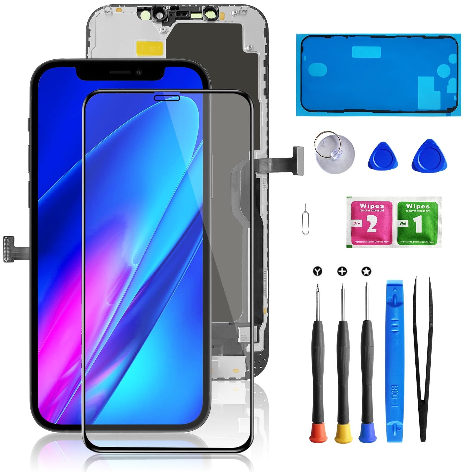 for iPhone 12 Pro Max Screen Replacement 6.7 Inch, Diykitpl 3D Touch LCD Digitizer Screen for A2342, A2412, A2411, A2410 with Re