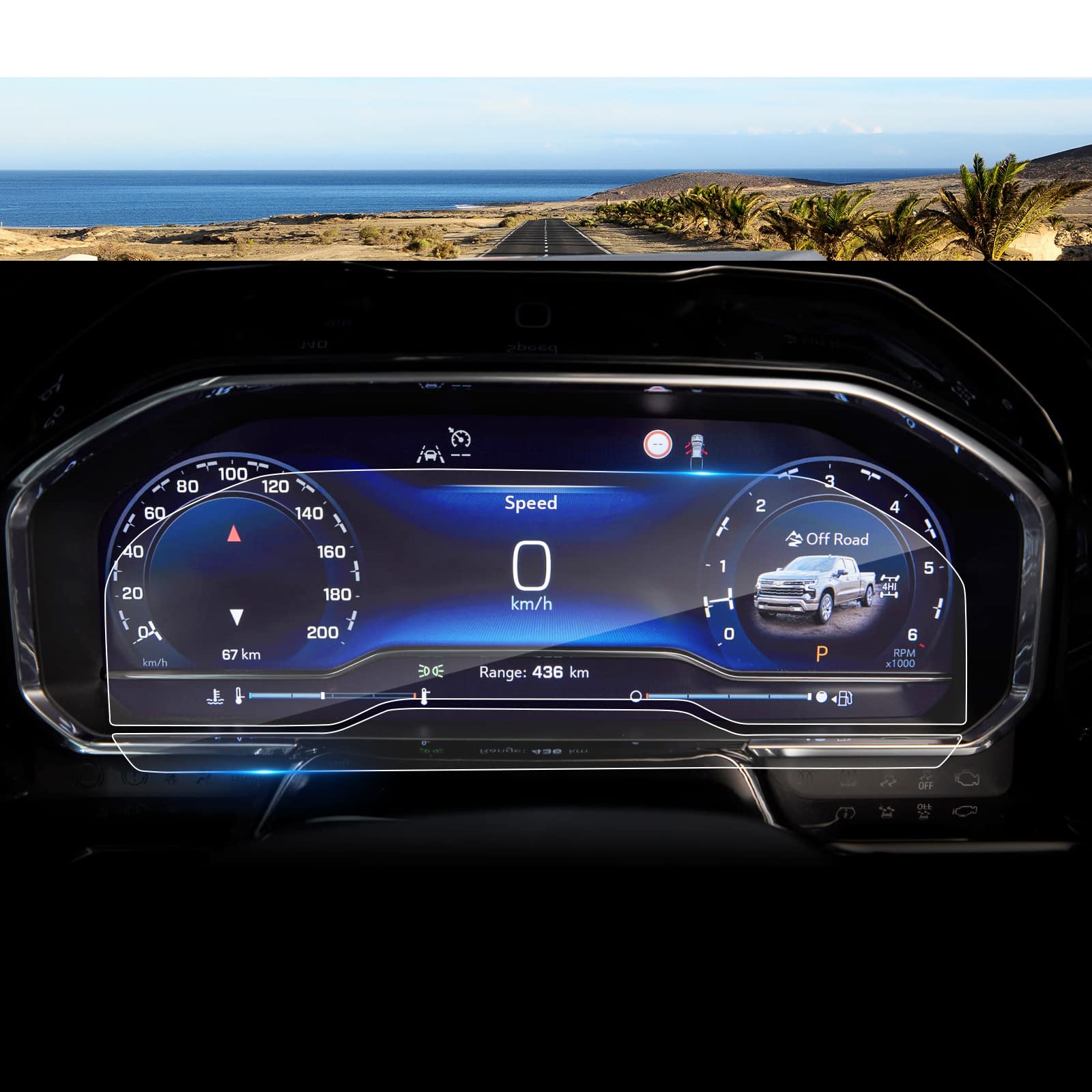 Coleya 2022 2023 2024 Gmc Sierra 1500 Screen Protector, For 2022 2024 Silverado 1500 Screen Protector, 12.3Inch Instrument Clust