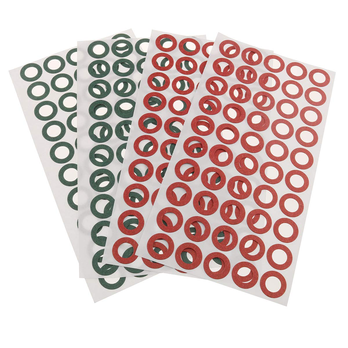 E-outstanding 200pcs 18650 Lithium Battery Insulator Rings Hollow Paper Pad Electrical Insulation Ring Adhesive Cardboard Sticker, 100pcs Red+100pcs Green