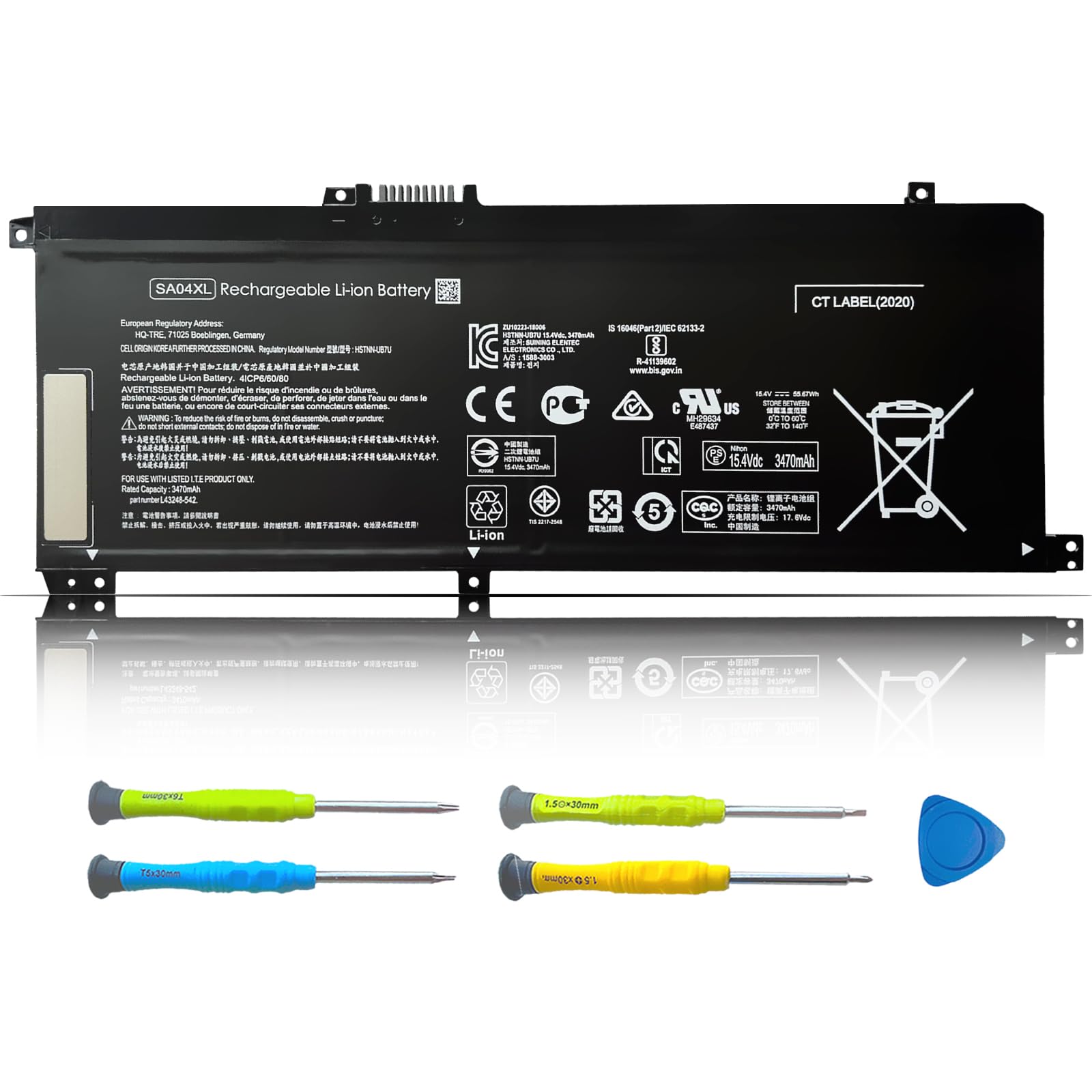 Asodi Sa04Xl L43267 005 55.67Wh Laptop Battery Compatible With Hp Envy X360 15 Dr 15 Ds 15M Dr 15M Ds 17 Cg 17M Cg Series Hstnn 