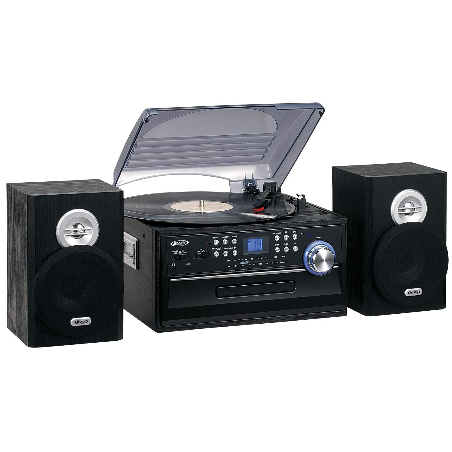 Jensen Jta 475B 3 Speed Stereo Turntable With Cd System, Cassette, And Am/Fm Stereo Radio