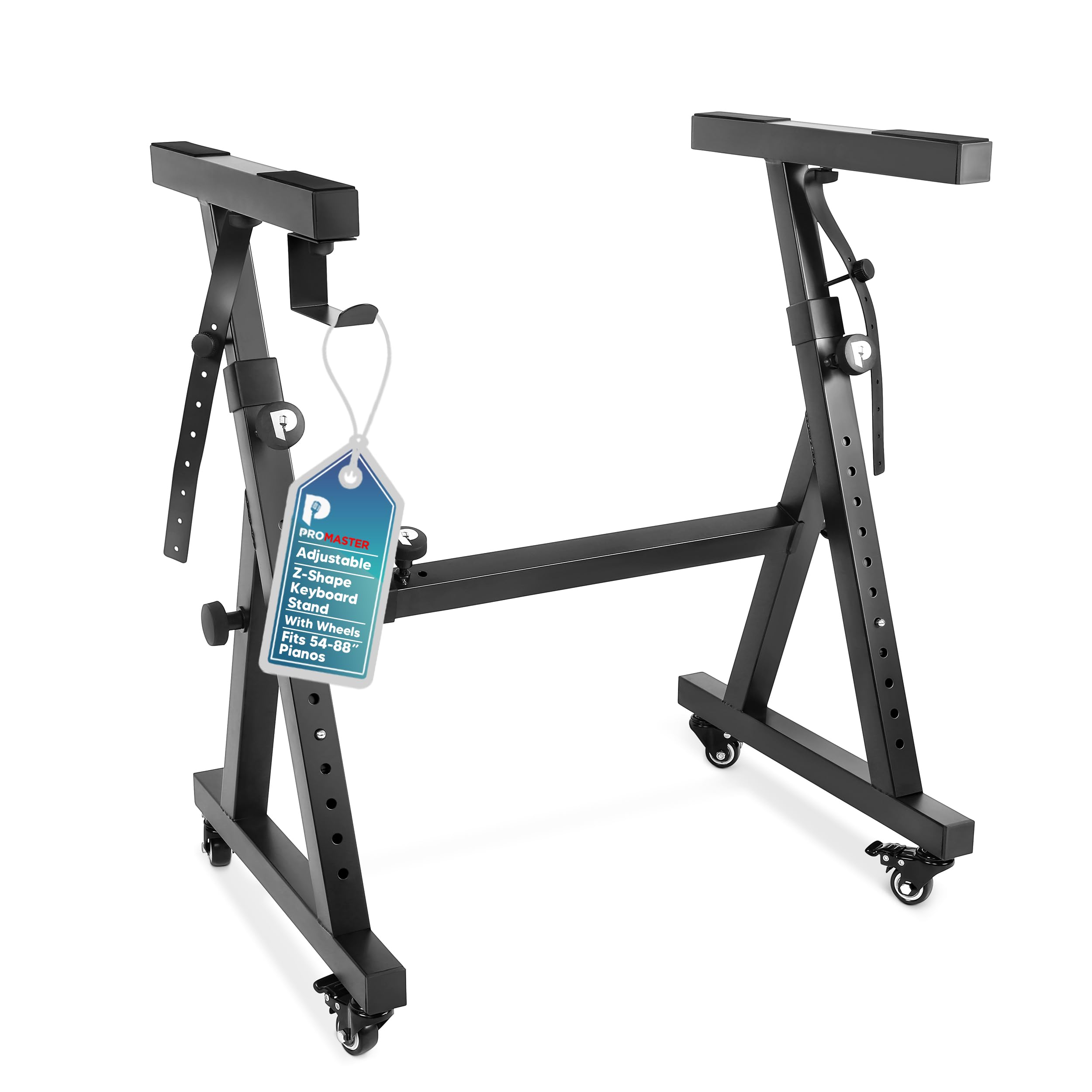 ThePromaster Z-Design Keyboard Stand - 20-34 Inches Adjustable, Portable, Universal, Foam-Padded Arms, Designed Z Style, Digital