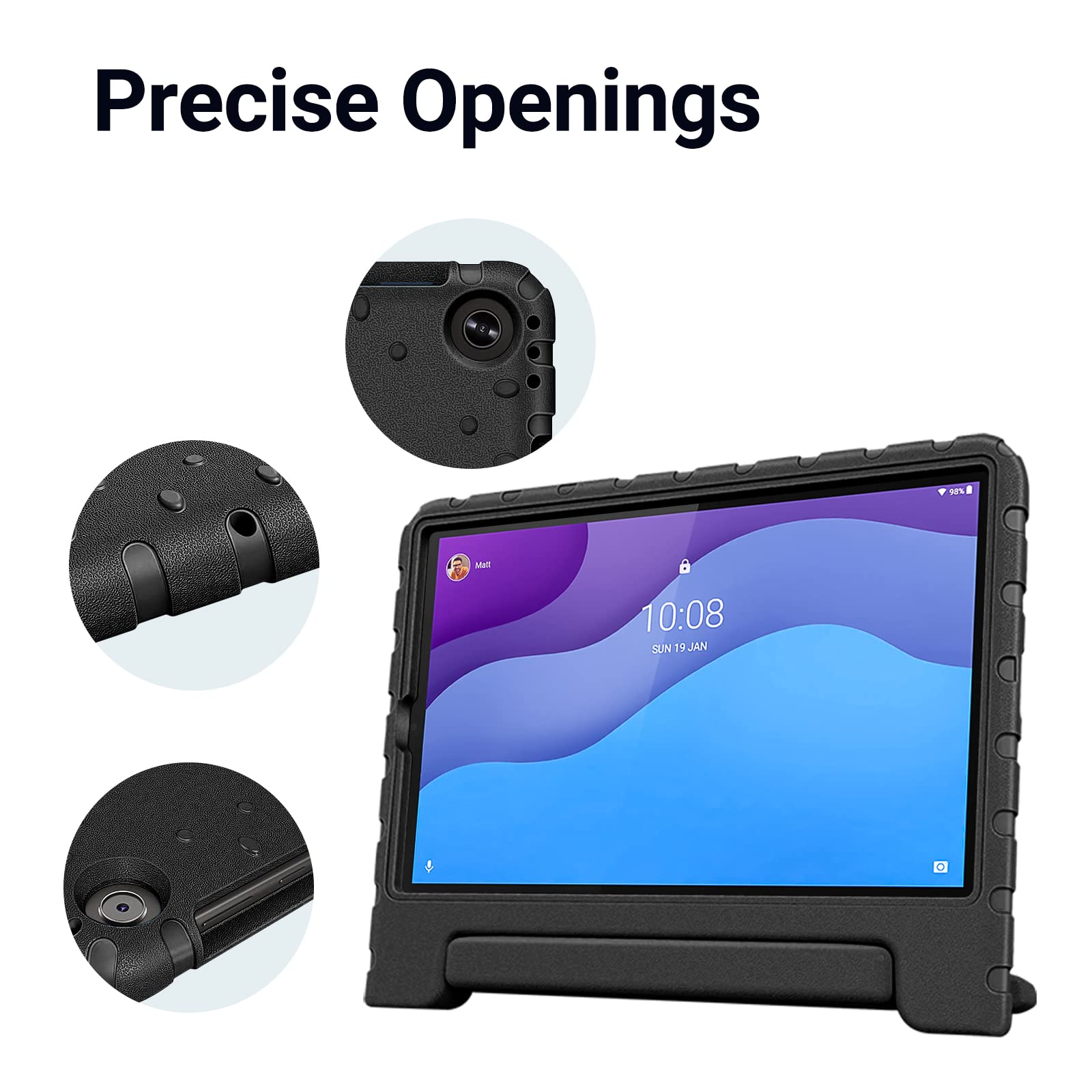 Simpleway Case Kids For Lenovo Tab M10 Hd (2Nd Gen) 10.1'' 2020 Case Model Tb 306F,Shockproof Lightweight Handle Stand Holder Ca