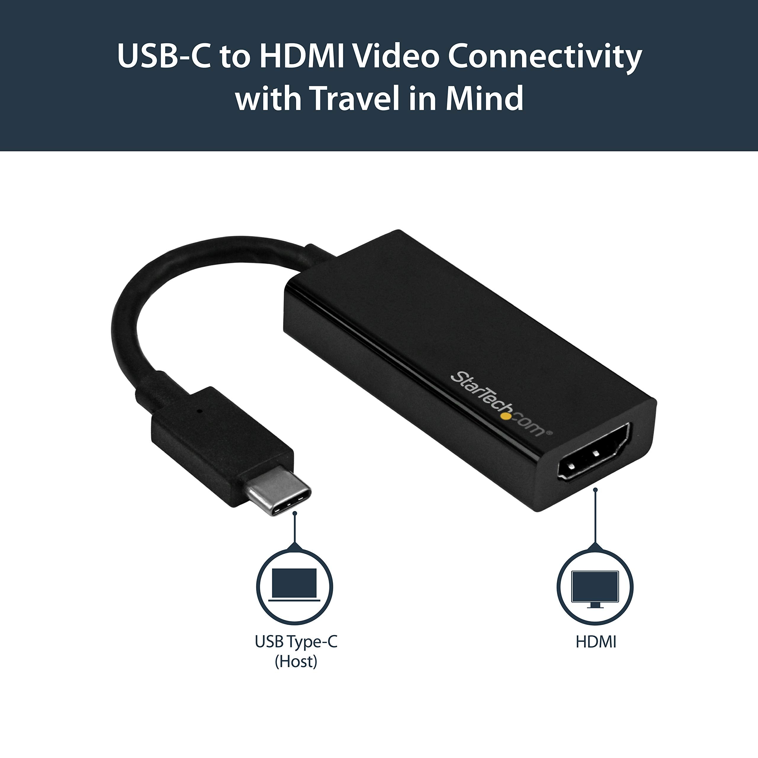 Startech.Com Usb C To Hdmi Adapter   4K 60Hz Video, Hdr10   Usb C To Hdmi 2.0B Adapter Dongle   Usb Type C Dp Alt Mode To Hdmi M