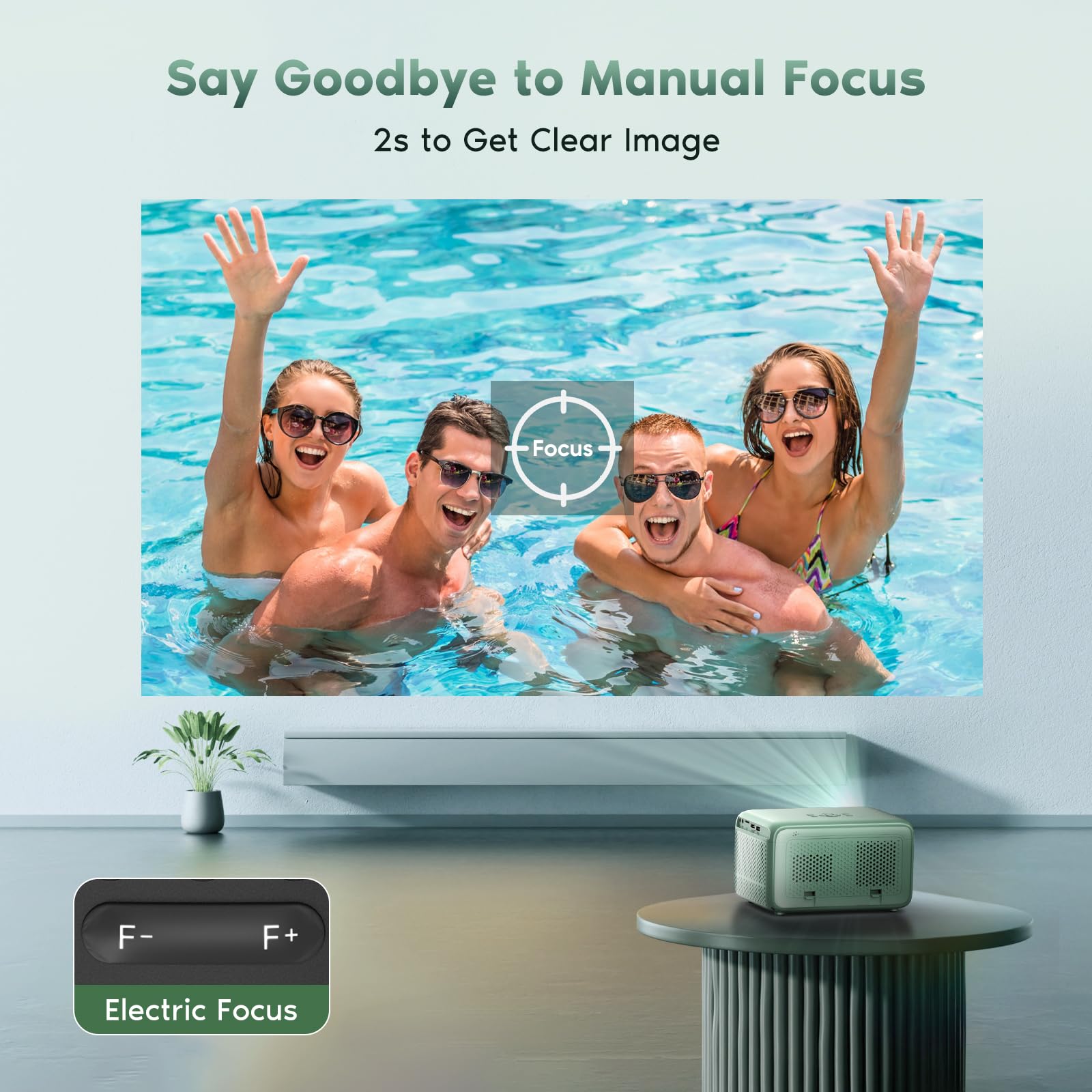 ?Electric Focus?4K Projector With Wifi And Bluetooth, Tmy Portable Projector With Zoom Function, Movie Projector For Phone/Tv Stick/Hdmi/Usb/Laptop/Dvd/Ps5, Mini Projector For Bedroom Or Outdoor