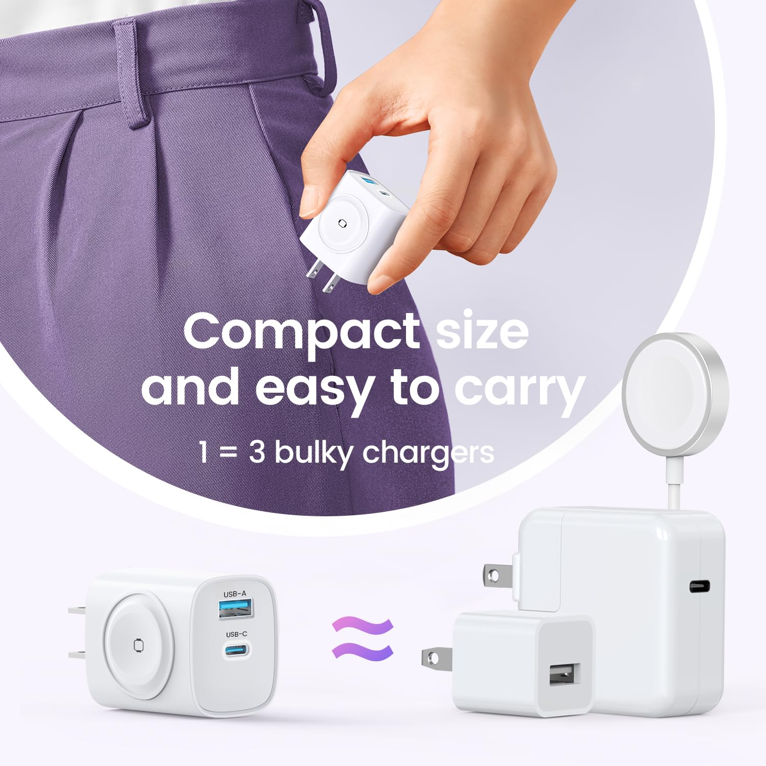 Topadre For Apple Watch Charger With 20W Fast Charging Block, 3 In 1 Pd Usb C Wall Charger Block For Iwatch Series Ultra/9/8/7/6