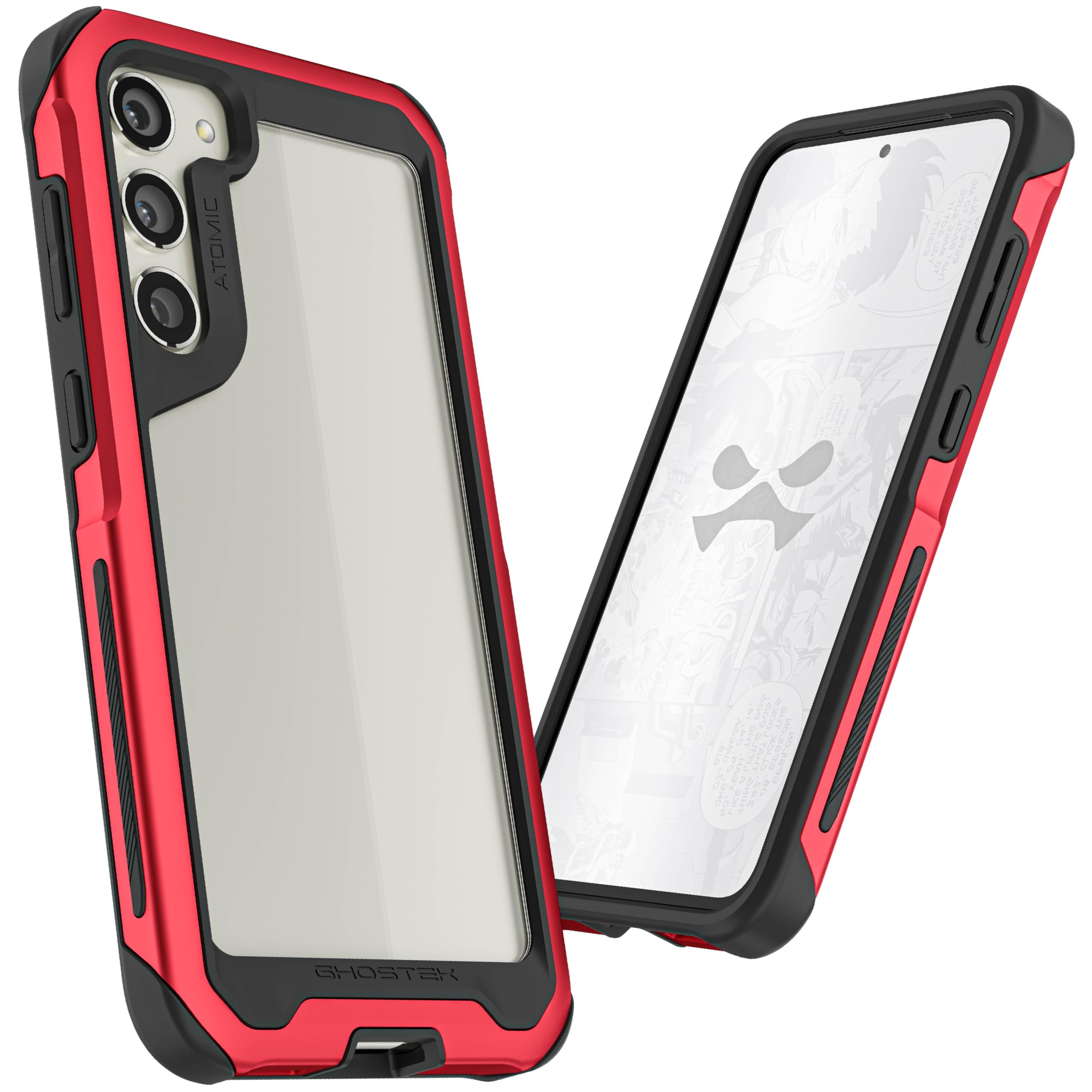 Ghostek Atomic Slim Galaxy S23 Plus Case With Clear Back And Strong Aluminum Bumper Heavy Duty Military Grade Shockproof Lightwe