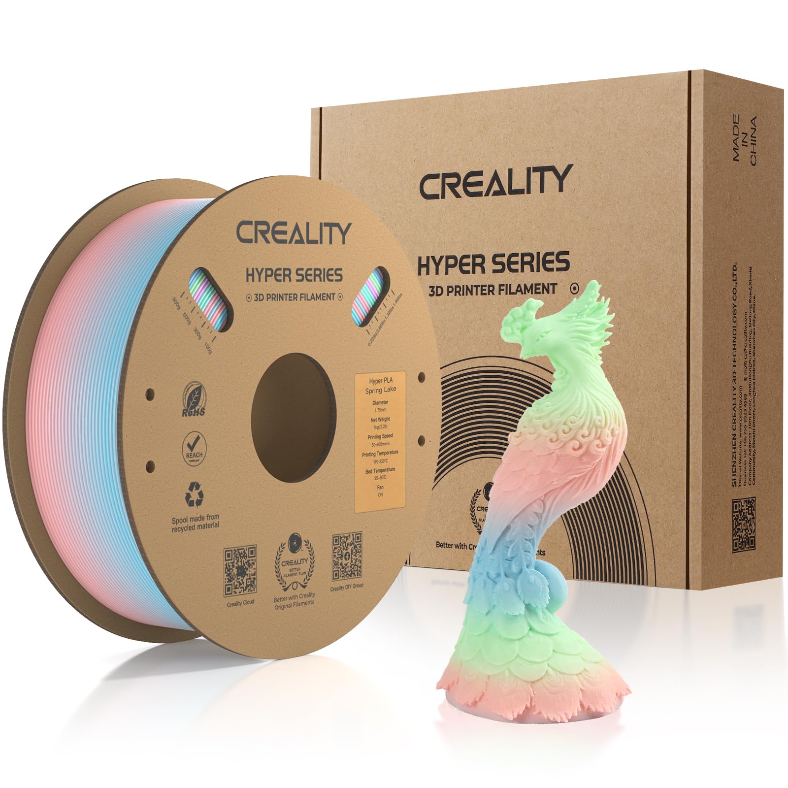 Official 3D Printer Filament Hyper Pla Filament, Creality Pla 3D Printing Filament For High Speed Printing, Durable And Resistan