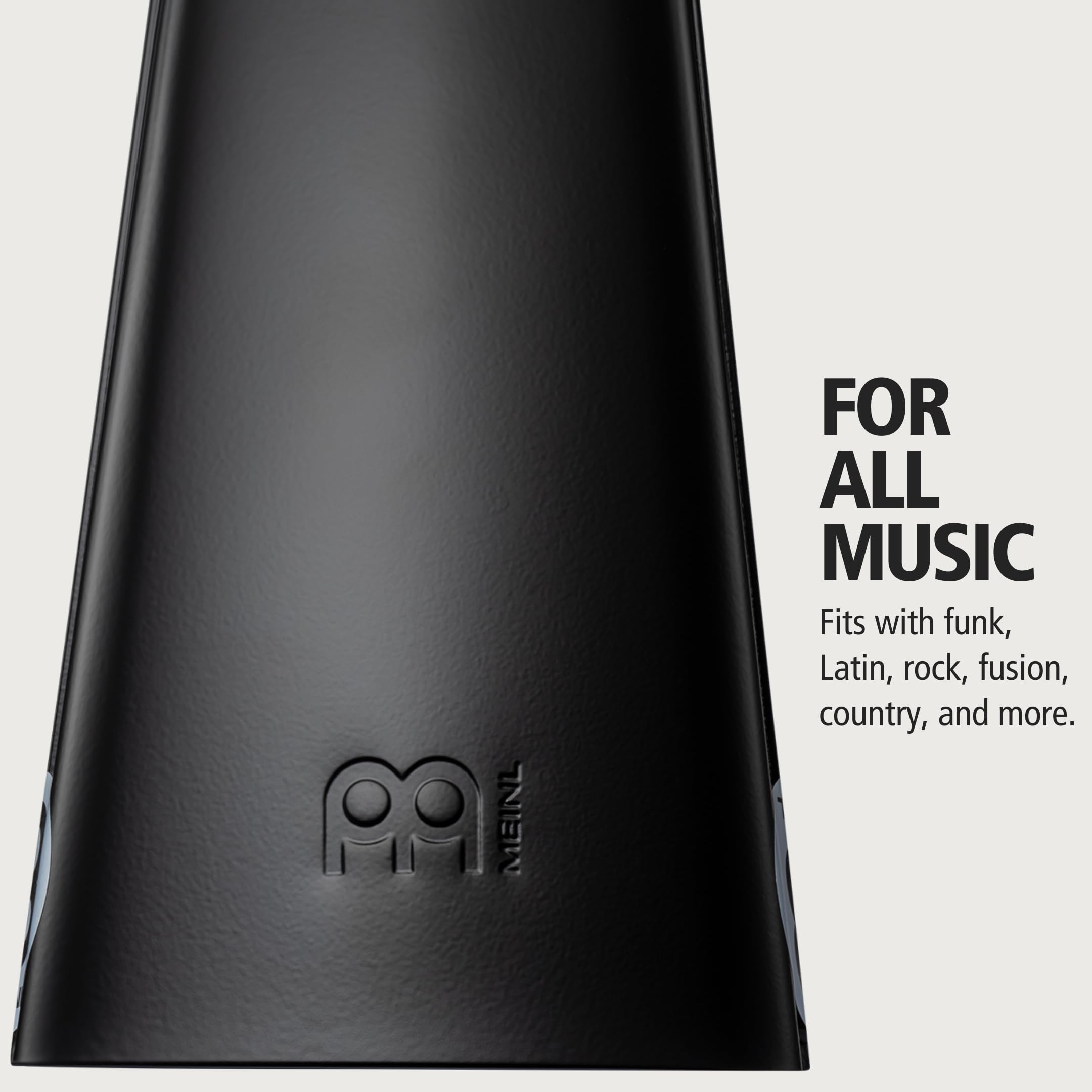 Meinl Percussion Sl675 Bk Black Powder Coated Steel Cowbell, 6 3/4 Inch