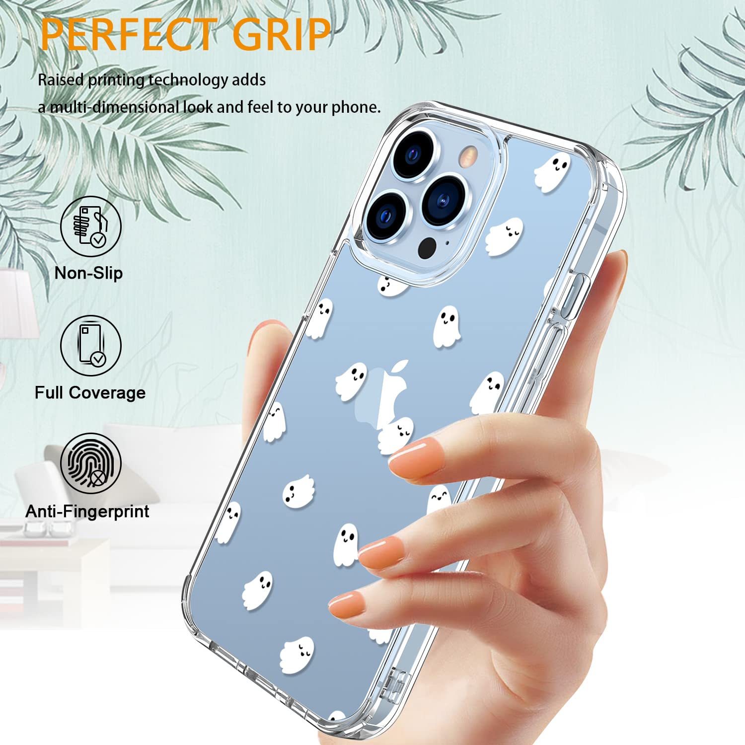 Luhouri Designed For Iphone 13 Pro Max Case With Screen Protector - Slim Fit, Sturdy Clear Acrylic Cover For Women And Girls - P