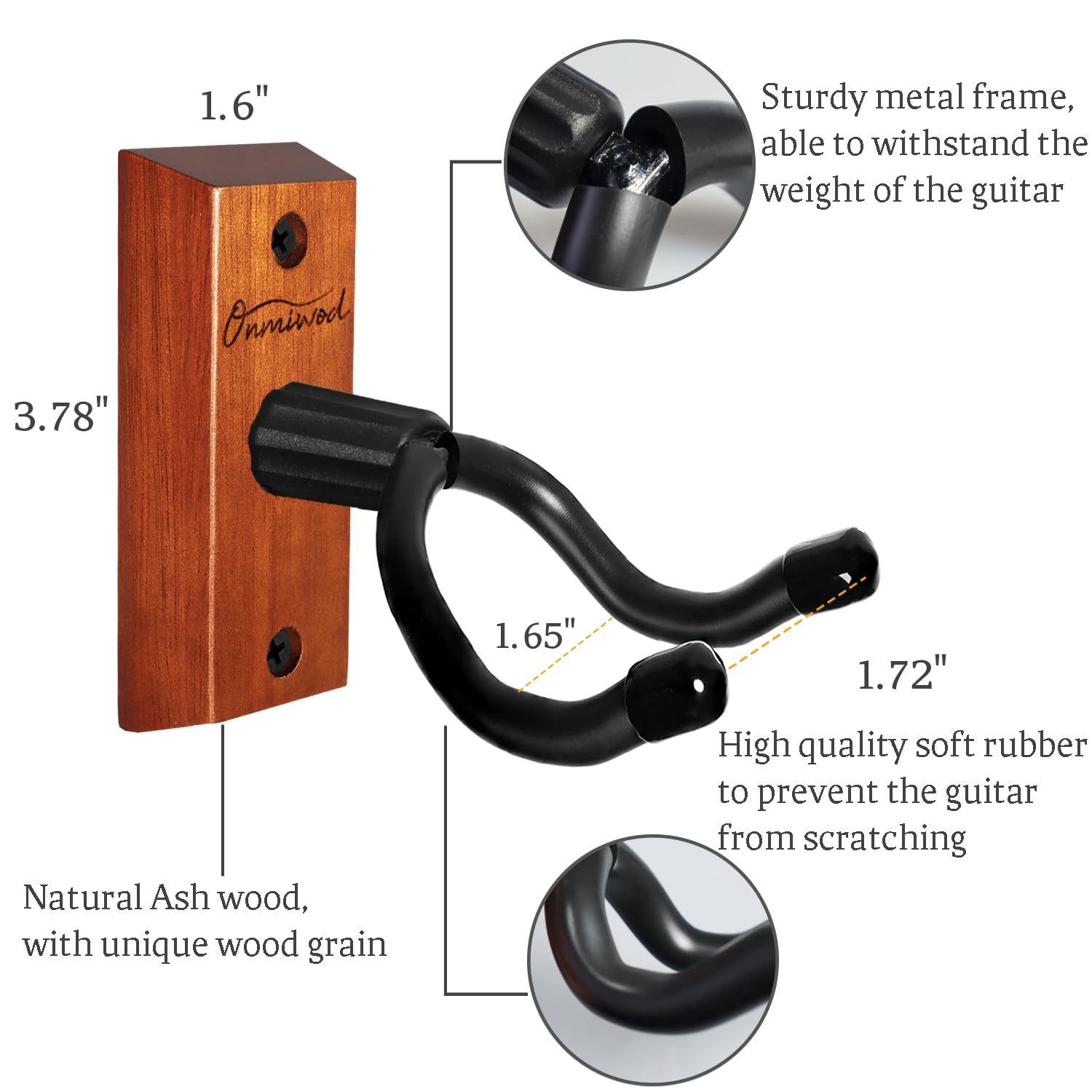 Ukulele Wall Mount Hanger 2 Pack, Mahogany Wood U Shaped Ukulele Holder Hanger, Ukulele Wall Mount Hook For Ukulele Banjo Mandol
