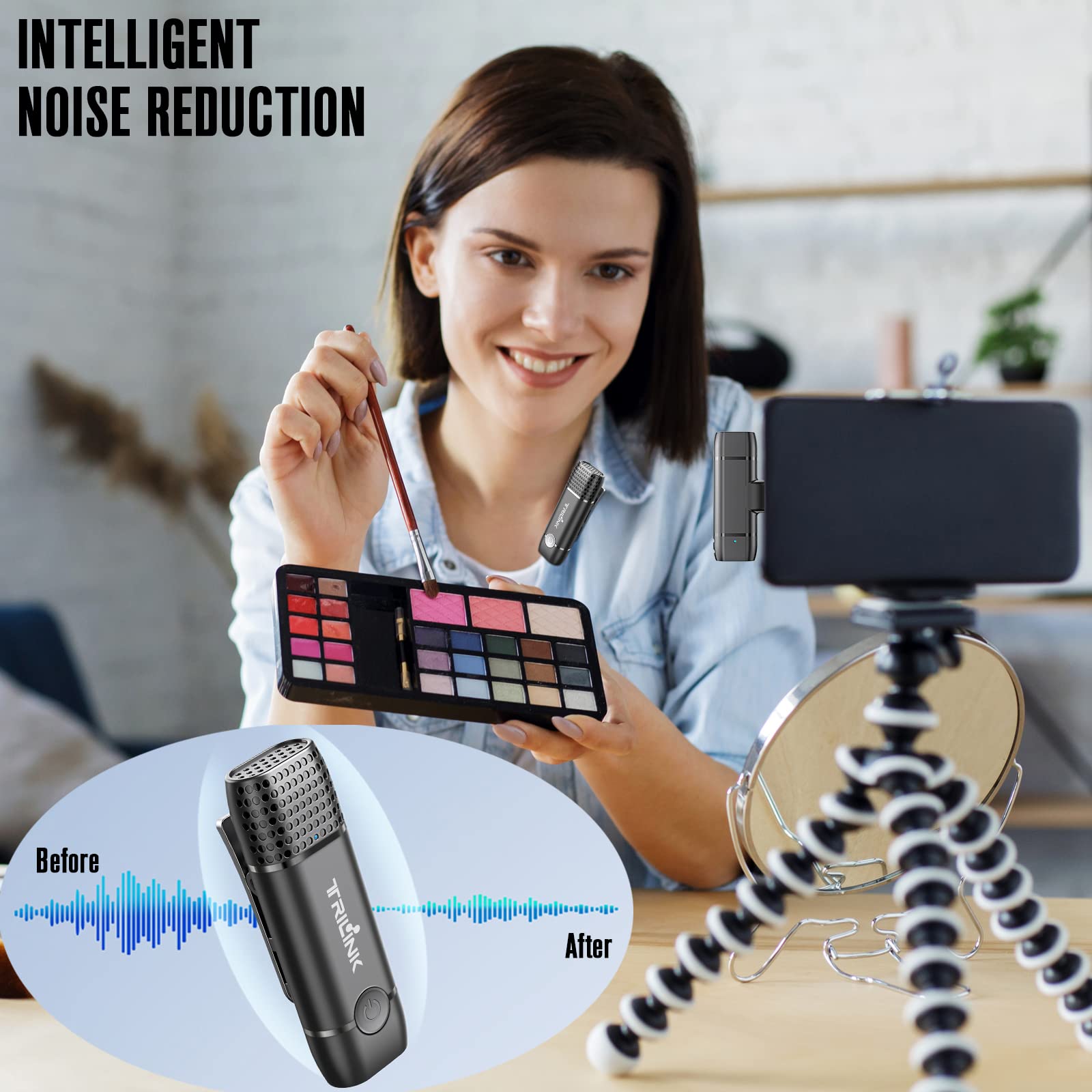 Usb C Wireless Lavalier Microphone, Mini Lapel Mic Compatible With Ipad Pro, Google, Samsung And More Type C Smartphone, Tablet,