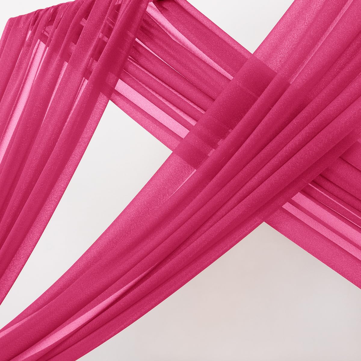 Mlmc Fuchsia Wedding Arch Draping Fabric 4 Panels 29'' X 6.6 Yards Extra Long Chiffon Drapery Sheer Backdrop Curtains 20Ft Outdo