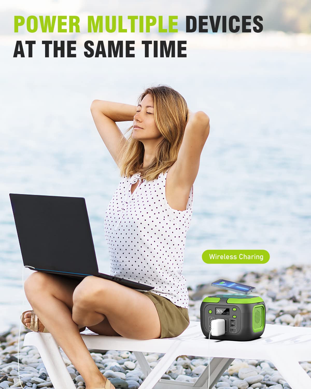 Sinkeu 200W Portable Power Station, 155Wh Camping Solar Generator, 42000Mah Power Bank With Ac Outlet 110V, Dc, Usb Qc3.0, Led F