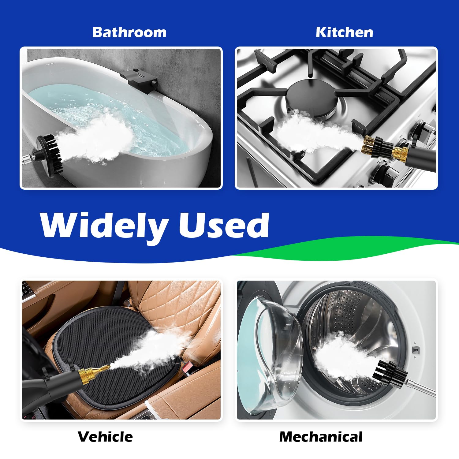 Flgocexs Handheld Steam Cleaner,2500W Pressurized Steam Cleaner With 3 Brush Heads Portable Steamer For Cleaning Multi Surface S