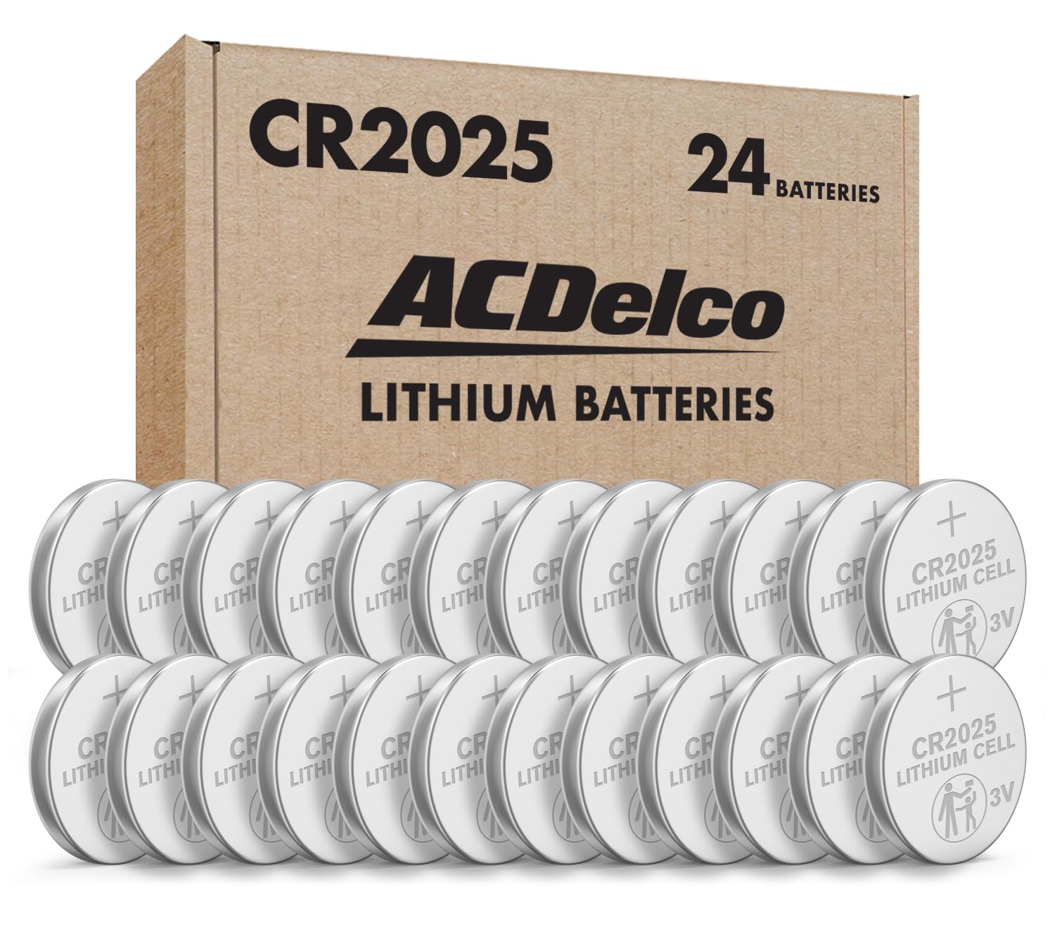 Acdelco Cr2025 3V Lithium Coin Cell Battery, Watch And Electronics Button Batteries, 24 Count