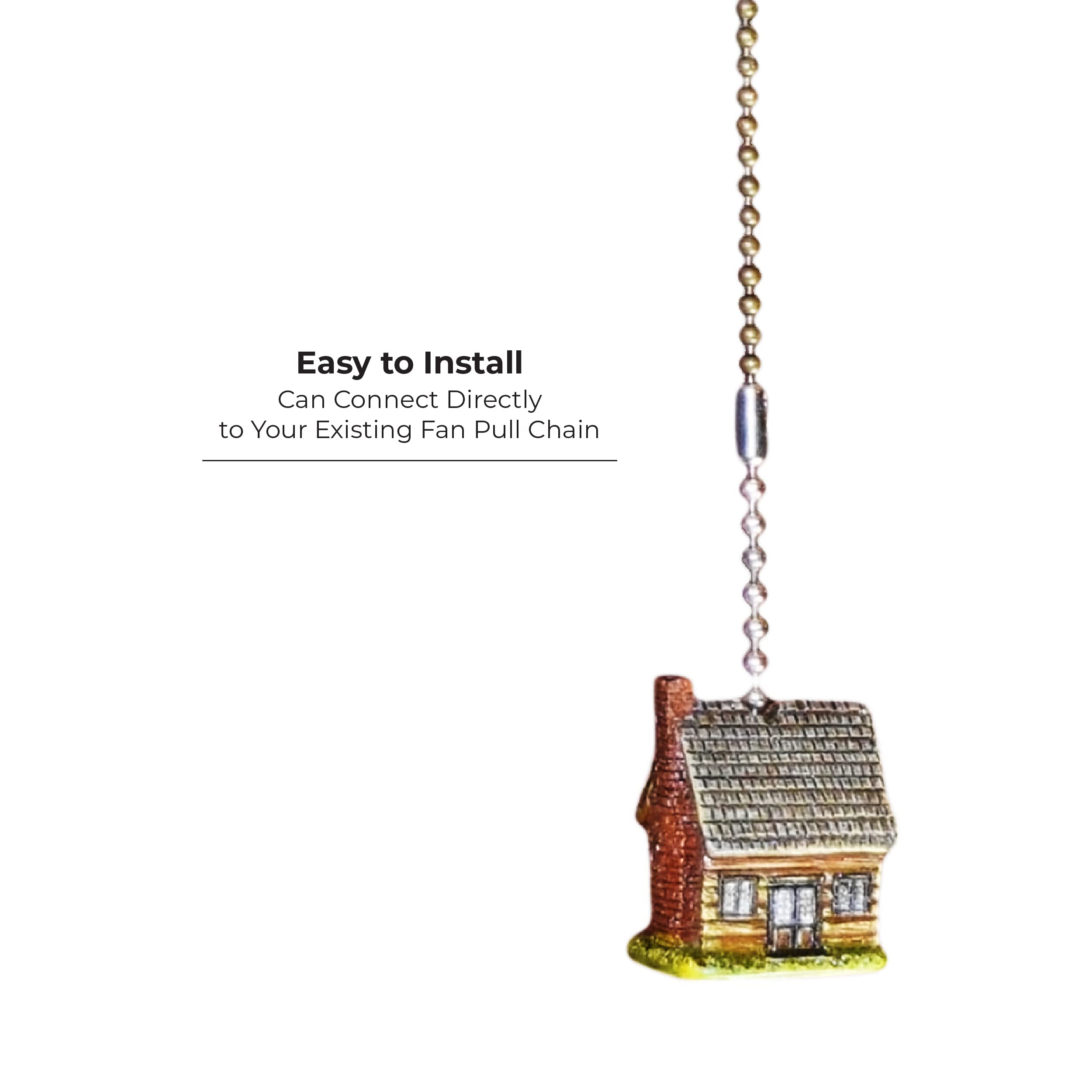 Rivers Edge Products 12'' Ceiling Fan Pull Chain Extender, Pull String Extension For Light Fixture, Decorative Nature Ornament,