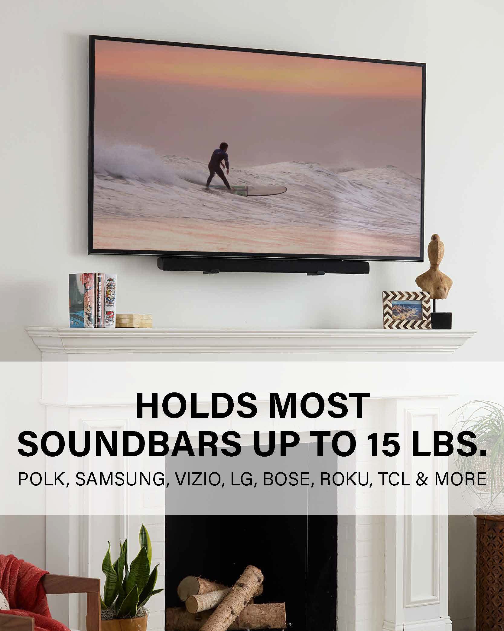 Sanus Universal Soundbar Tv Mount Kit For Mounting Soundbars Under Tv   Fits Most Sound Bars Up To 15 Lbs   Easy Install & Full