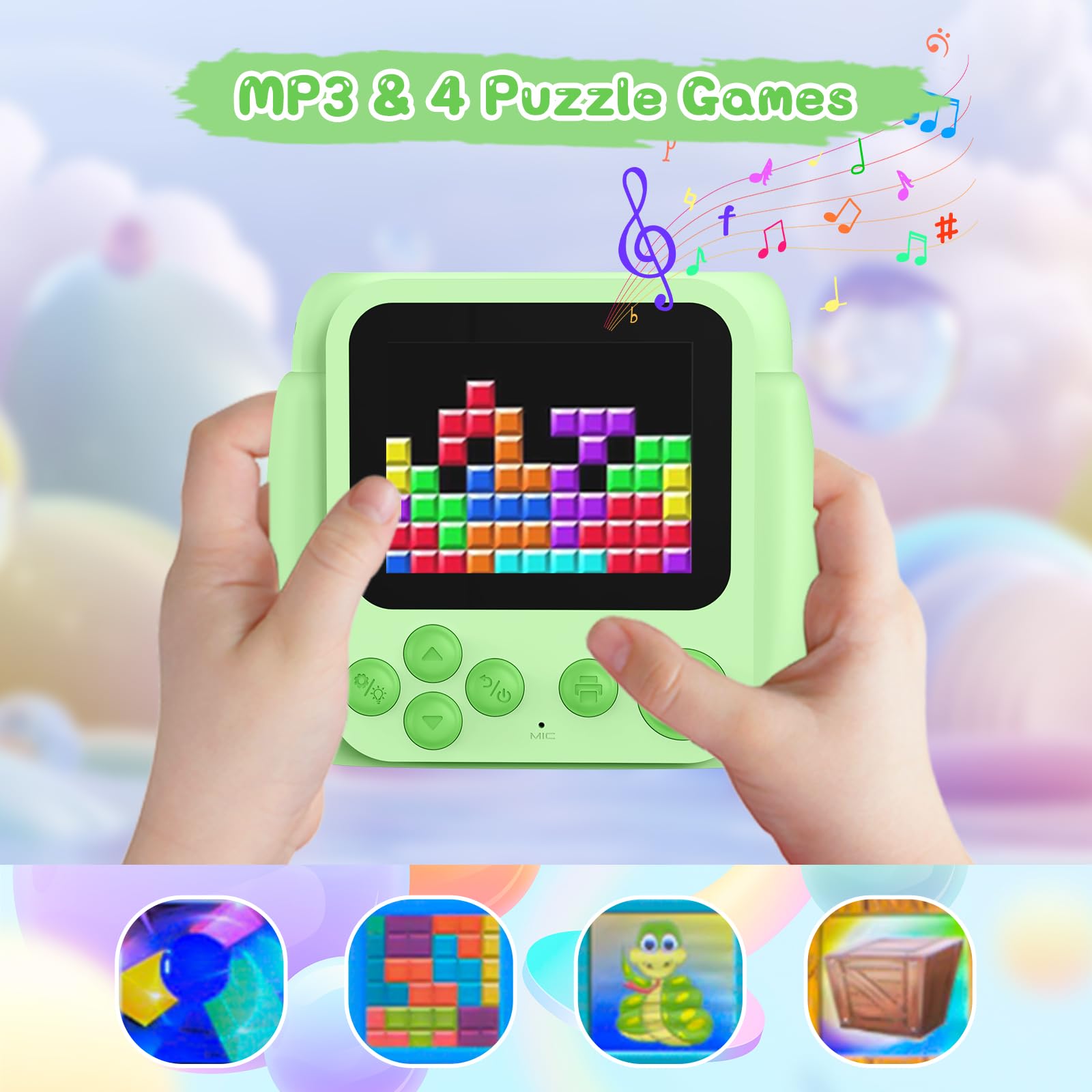 Kids Camera Instant Print, Birthday Gifts For Girls Boys With 3 Rolls Print Paper & 32Gb Card, 48Mp Toddler Digital Camera 1080P