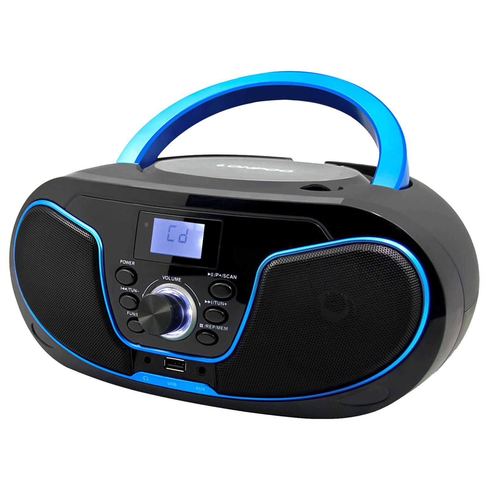 Lonpoo Stereo Cd Boombox Portable Bluetooth Digital Tuner Fm Radio Cd Player With Usb Playback,Bluetooth In,Aux Input And 35Mm E