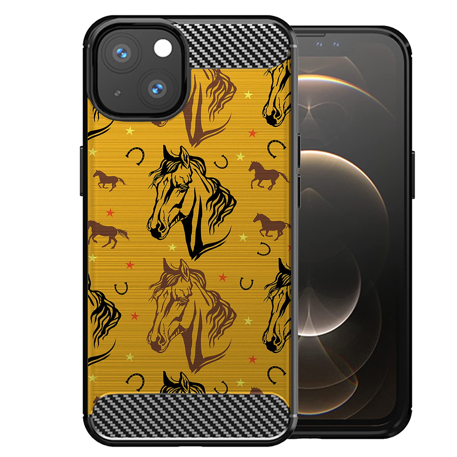 Casesondeck Case Compatible With [Apple Iphone 13 (6.1'')/ Iphone 13 Case] Design Case, Slim Black Flexible Sleek Shock Protecti