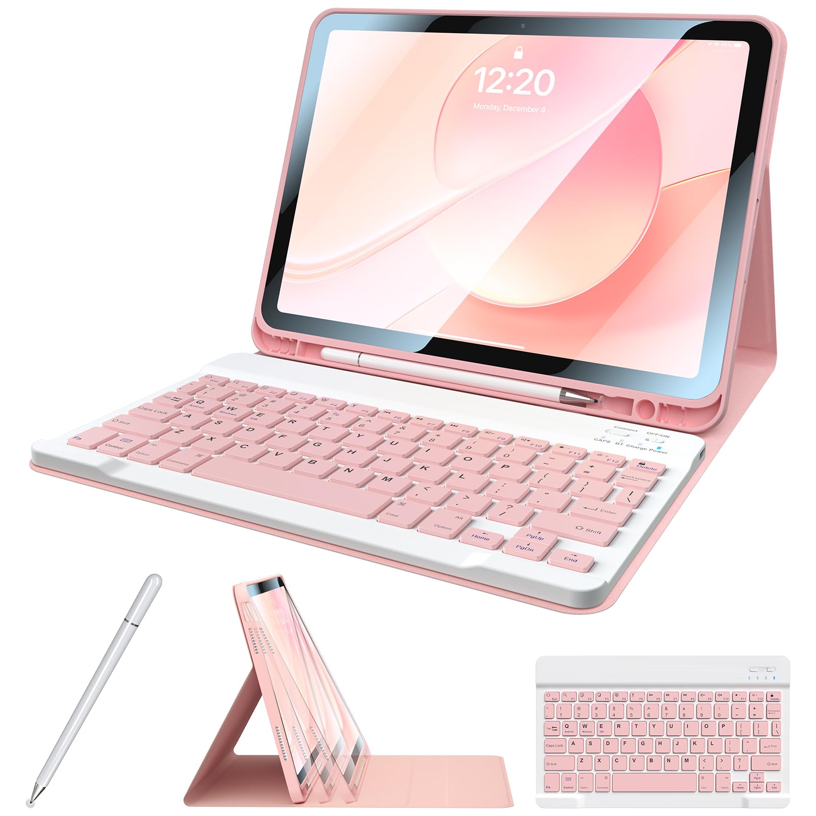 for iPad 10th Generation Case with Keyboard with Pencil Holder and Magnetic Disc Universal Stylus Pen 10.9 inch Wireless Detacha
