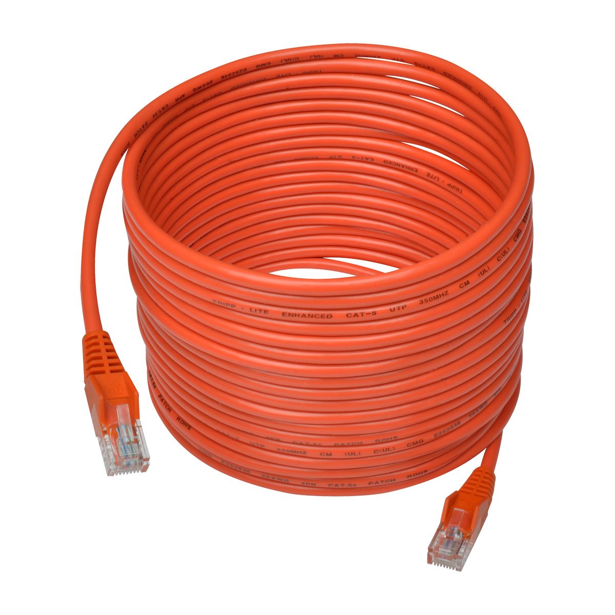 Tripp Lite 25Ft Cat5 Cat5E Snagless Molded Patch Cable Utp Orange Rj45 M/M 25 (N001 025 Or)