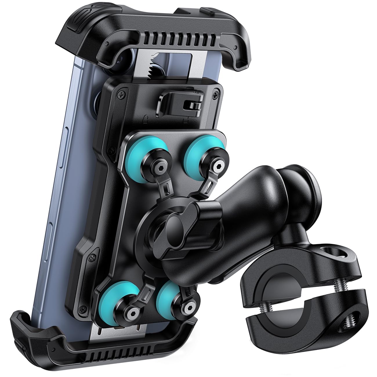 Lamicall Motorcycle Phone Mount Holder - [Dual Vibration Dampener] [Metal Adjustment Arm] Motorcycle Cell Phone Holder, Bike Han