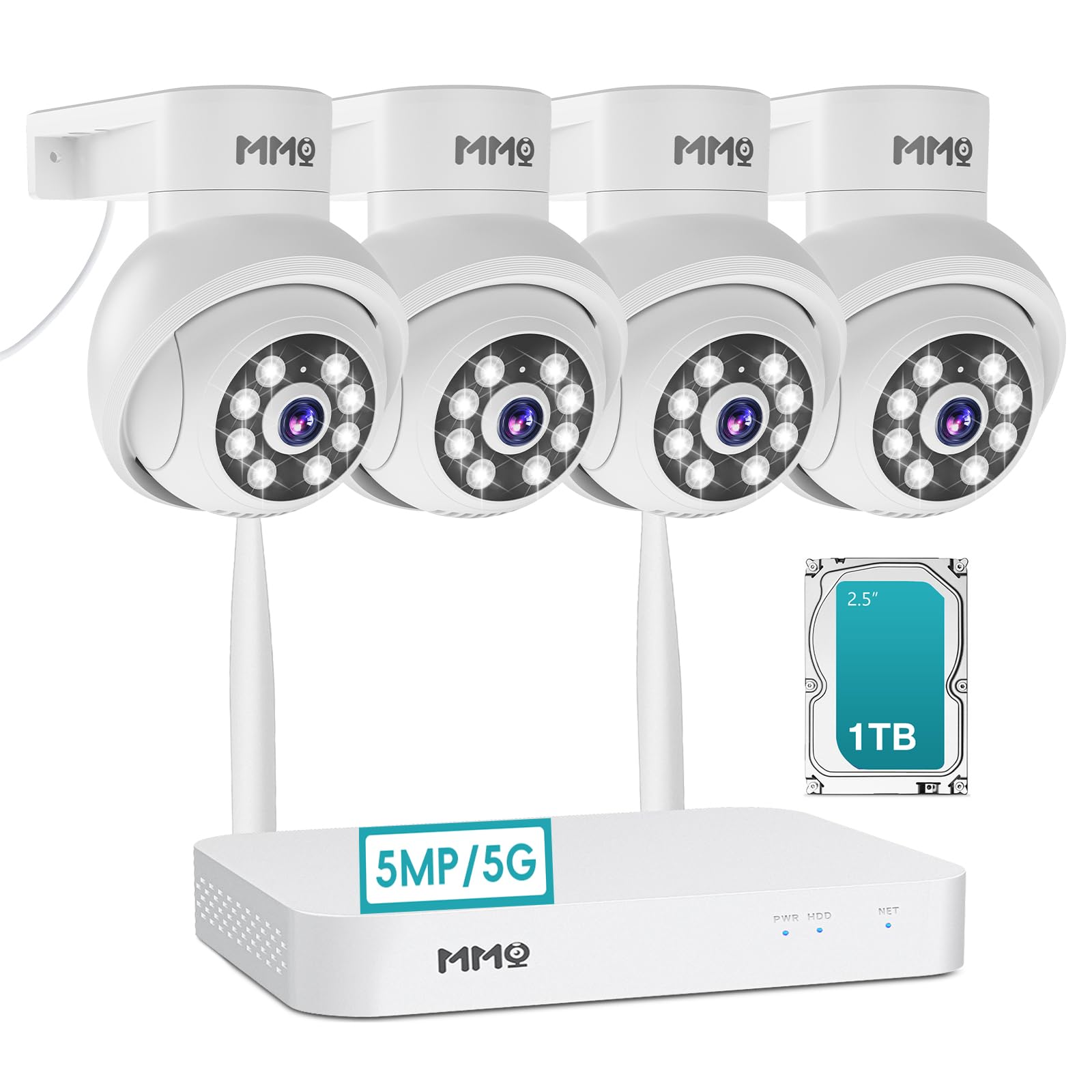 ?Wireless Pro, 3K &10Ch?5Mp Outdoor Security Camera System Wireless, 4Pcs Wifi Cameras Home Security System Video Surveillance W