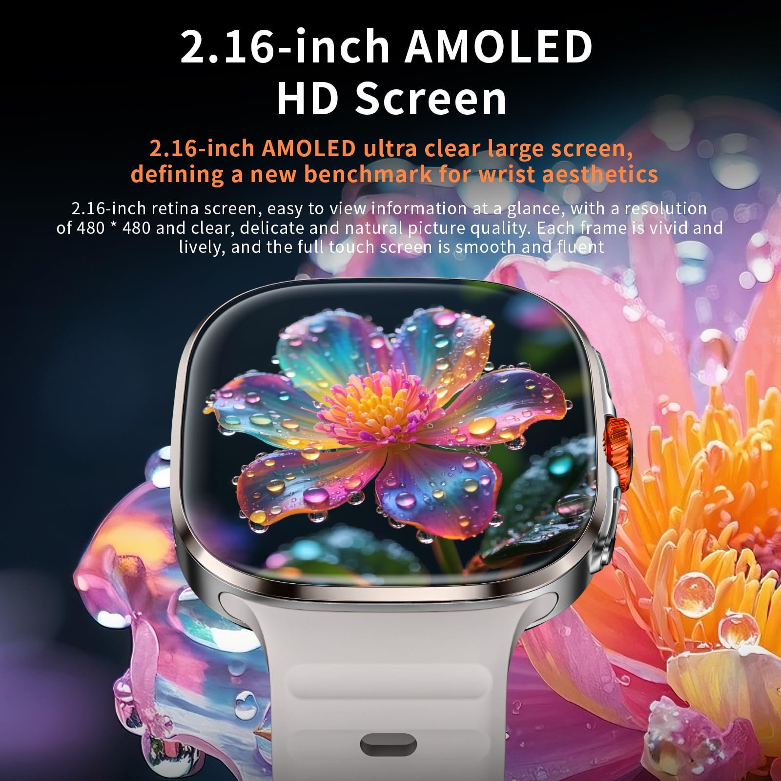 Lokmat 4G Sim Card Android Smart Watch, 2.16 Amoled Large Screen 3Gb+32Gb Smartwatch For Men Women With Rotating Camera Wifi G