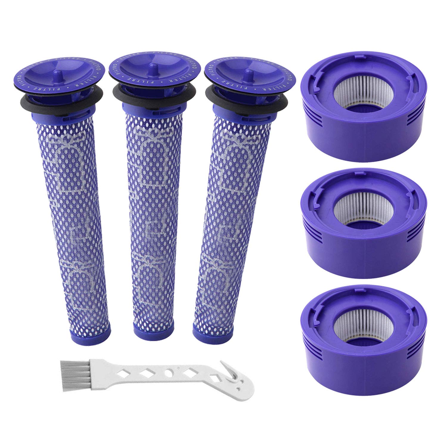 6 Pack Vacuum Filter Replacement Kit For Dyson V7, V8 Animal And V8 Absolute Cordless Vacuum, 3 Post Filter, 3 Pre Filter, Repla