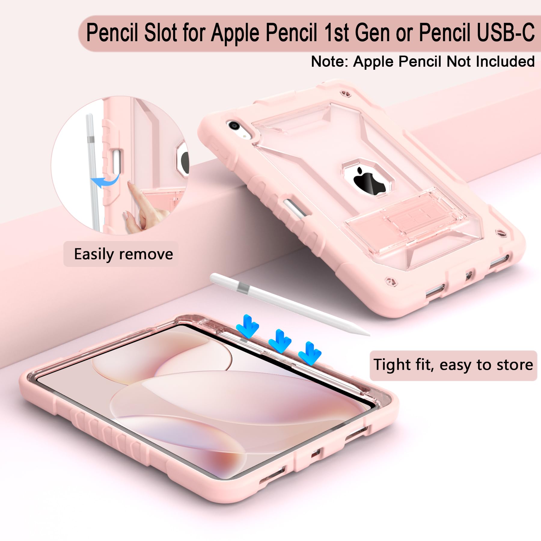 Timism Case For Ipad 10Th Generation Case 2022 With Shoulder Strap, Translucent Hard Pc Back Cover, With Kickstand And Pencil Ho