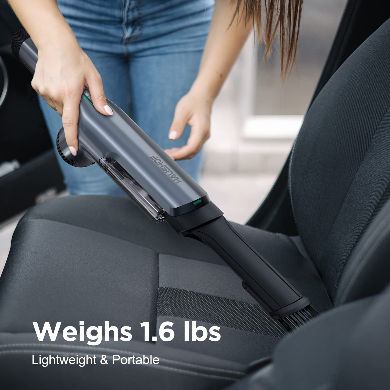 Haushof Handheld Vacuum Cordless, 120W Brushless Motor, Lightweight, Portable, Fast Charging Hand Vac With 12000Pa Powerful Suct