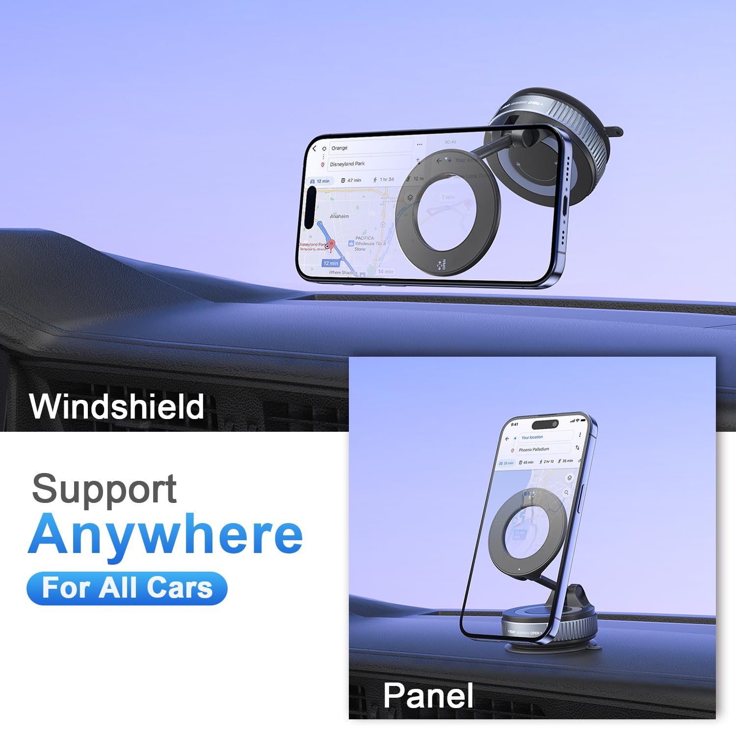 Yiernuo Magnetic Car Mount,Ultra Magnetic 360 Degree Rotation Dashboard Car Phone Holder,Car Accessories For Iphone,Gifts For Me