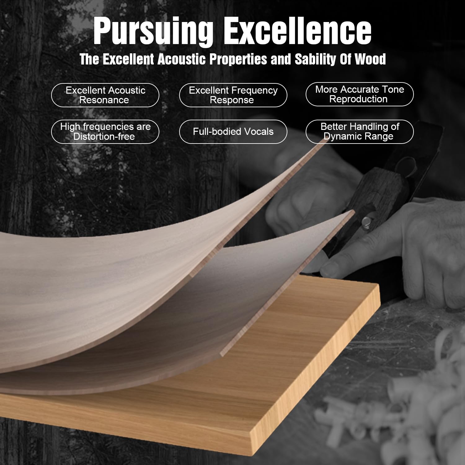 Hiwill 5.2.2Ch Wooden Dolby Atmos Soundbar, All-In-One Sound Bar For Smart Tv With Dual Built-In Subwoofer, Resonance Optimizati